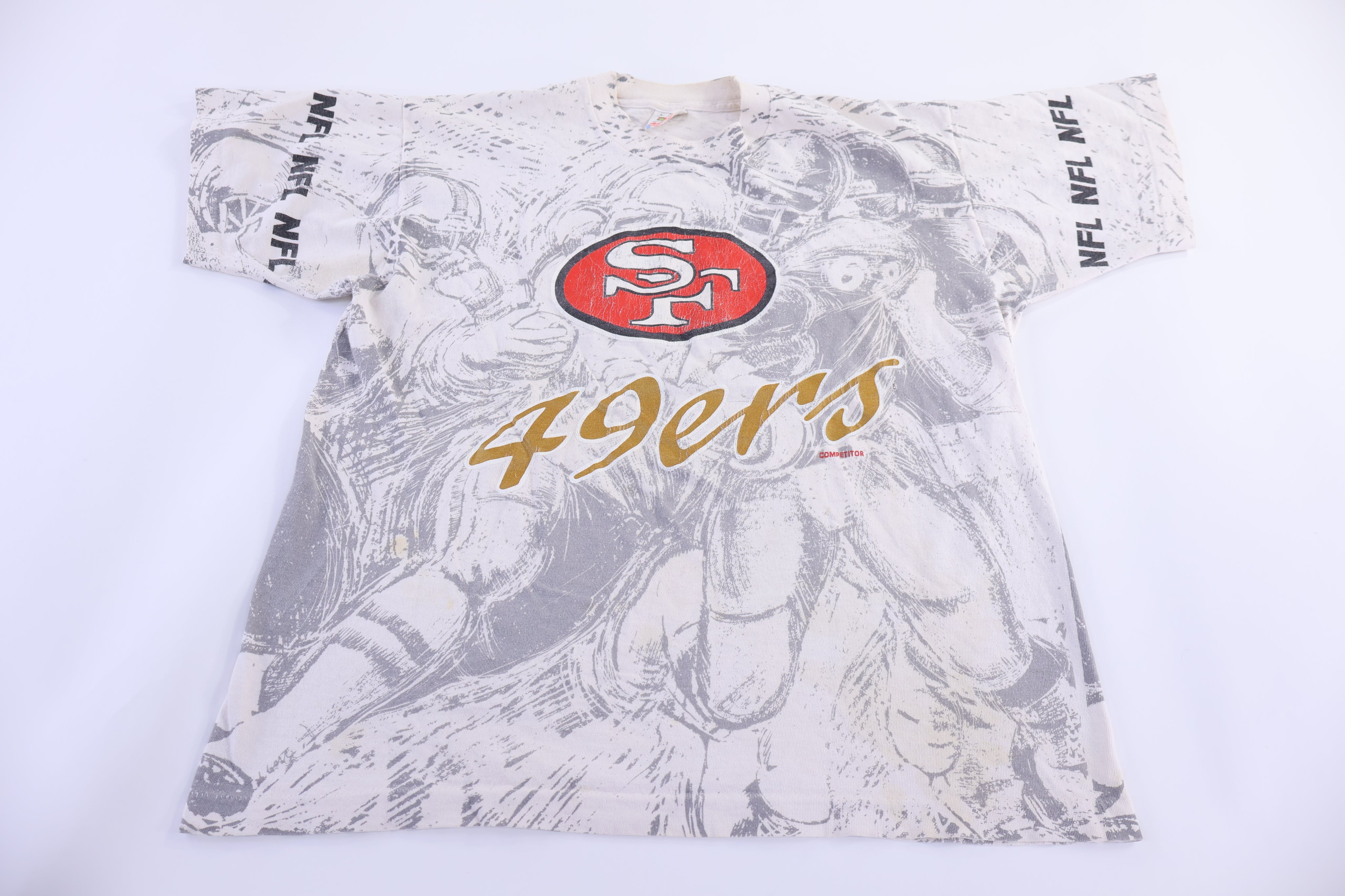 90's San Francisco 49ers All Over Graphic T-shirt