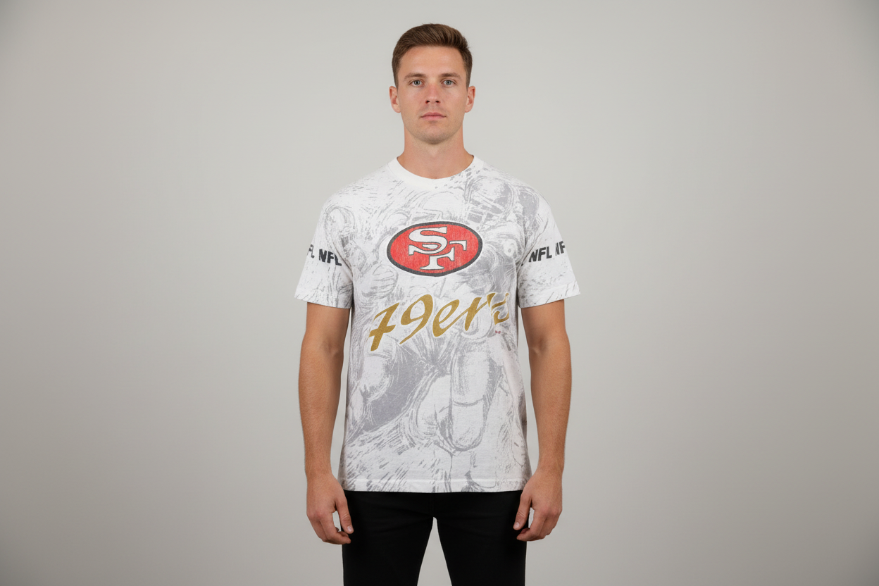 90's San Francisco 49ers All Over Graphic T-shirt