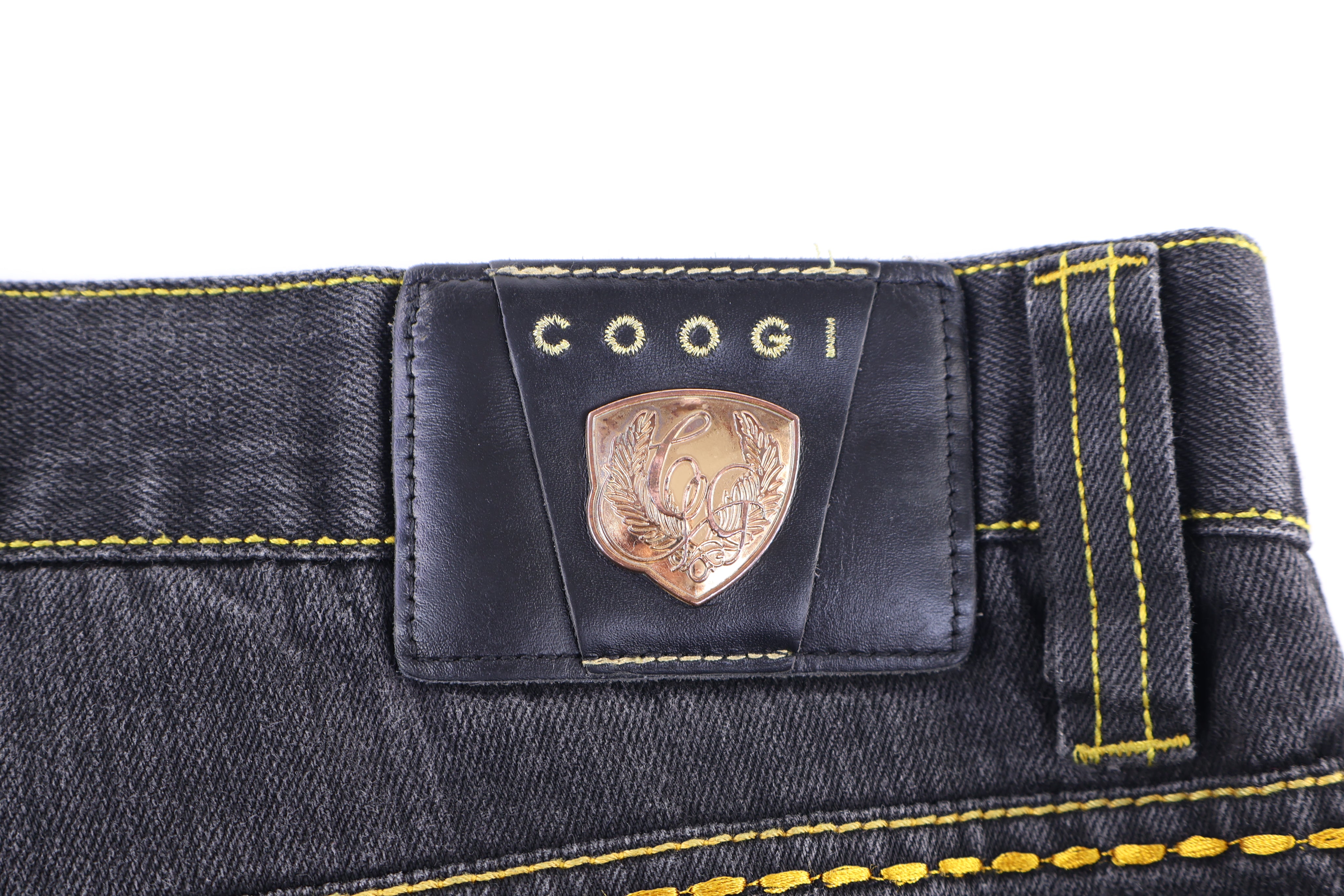 Y2K Coogi Embroidered Dark Wash Denim Shorts