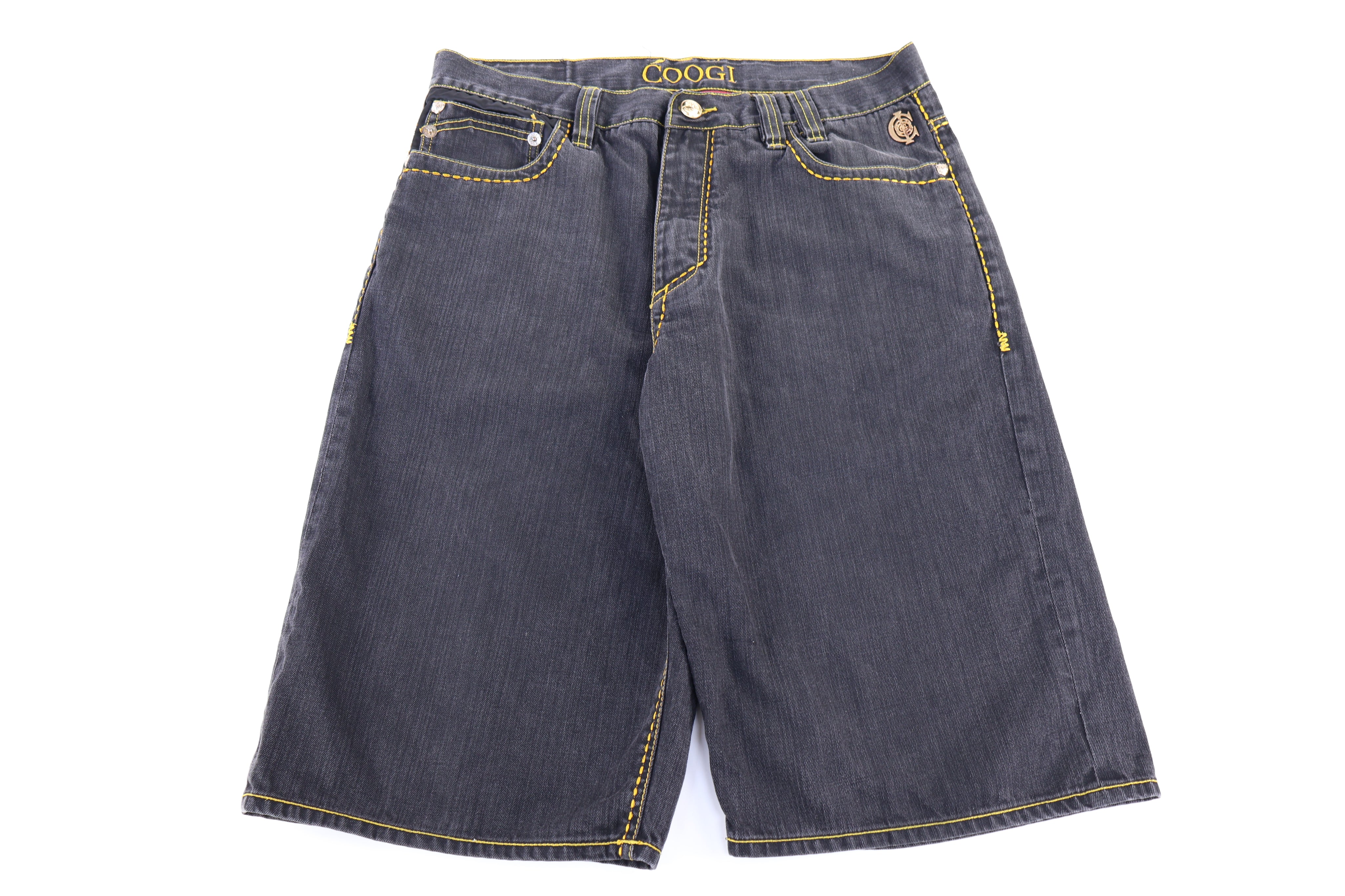 Y2K Coogi Embroidered Dark Wash Denim Shorts