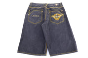 Y2K Coogi Embroidered Dark Wash Denim Shorts