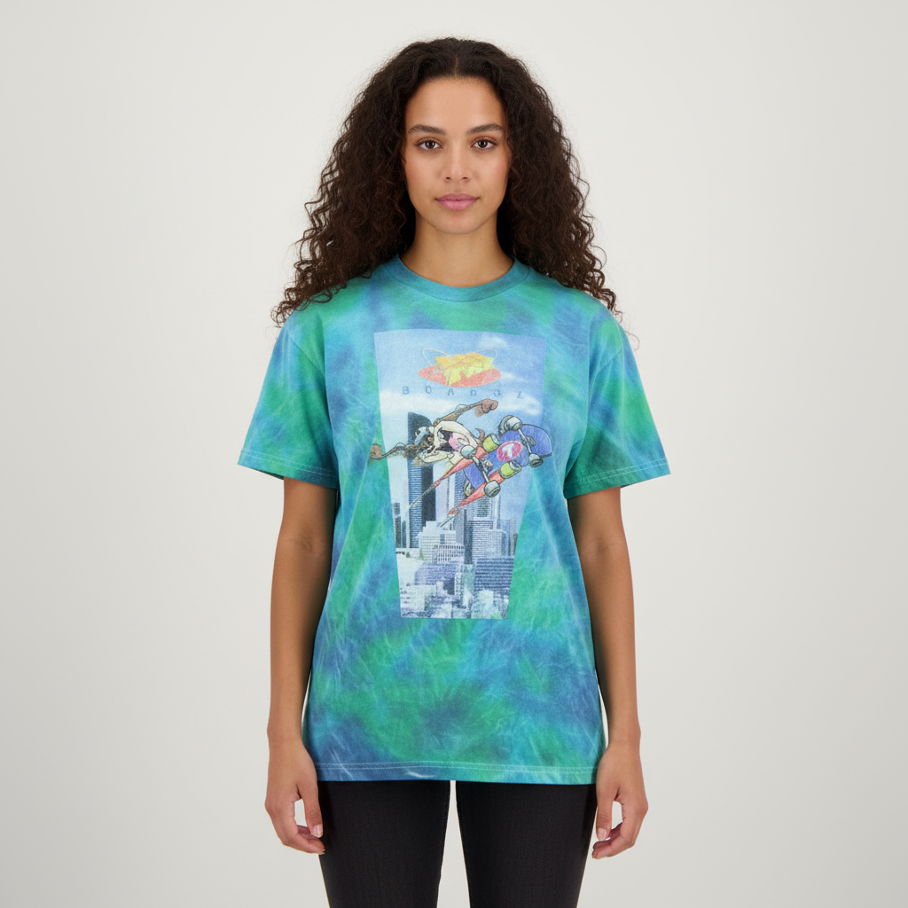 90's Looney Tunes Taz Boards Tie Dye T-shirt