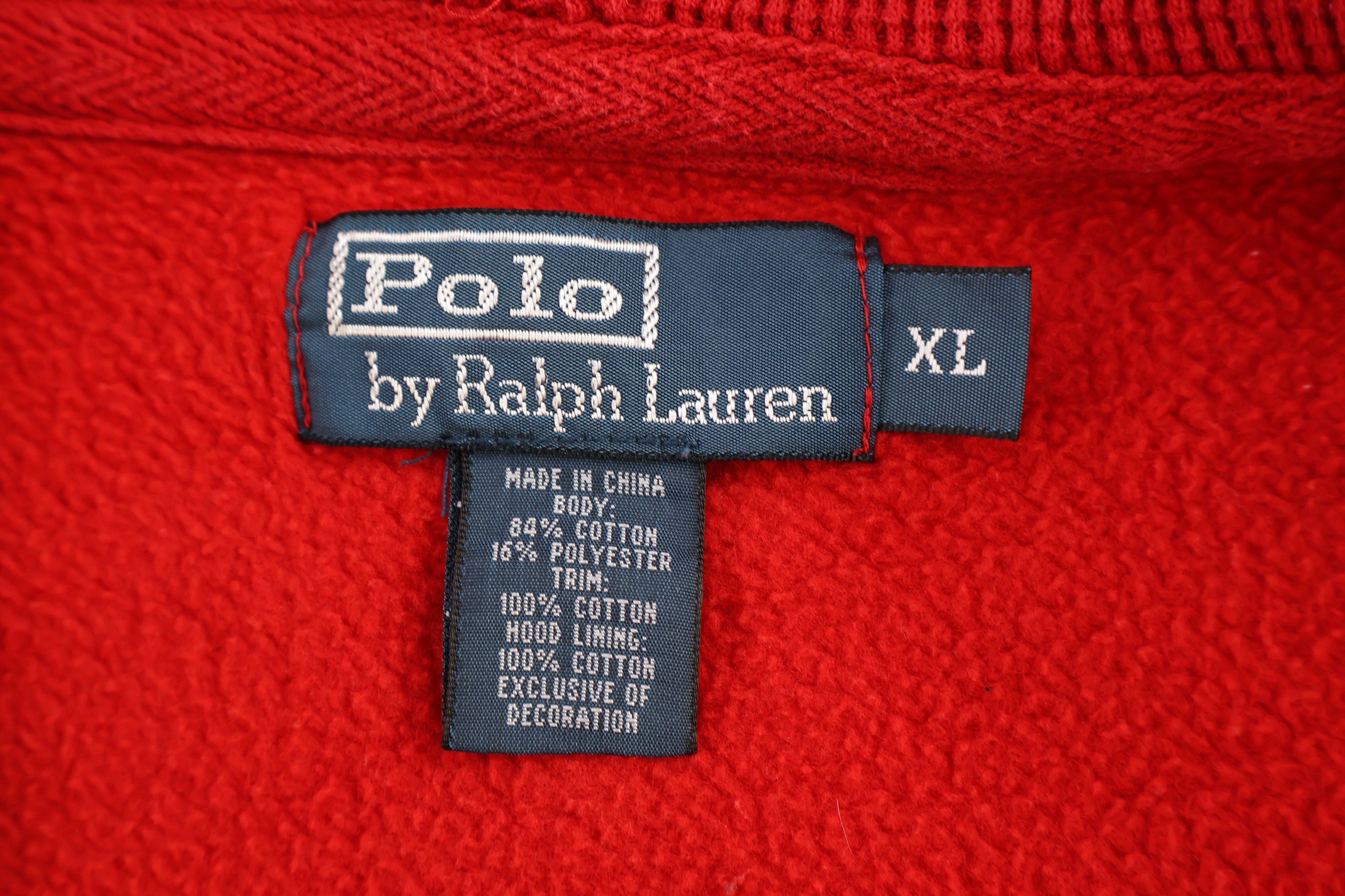 Polo by Ralph Lauren Embroidered Logo Red Full Zip Hoodie