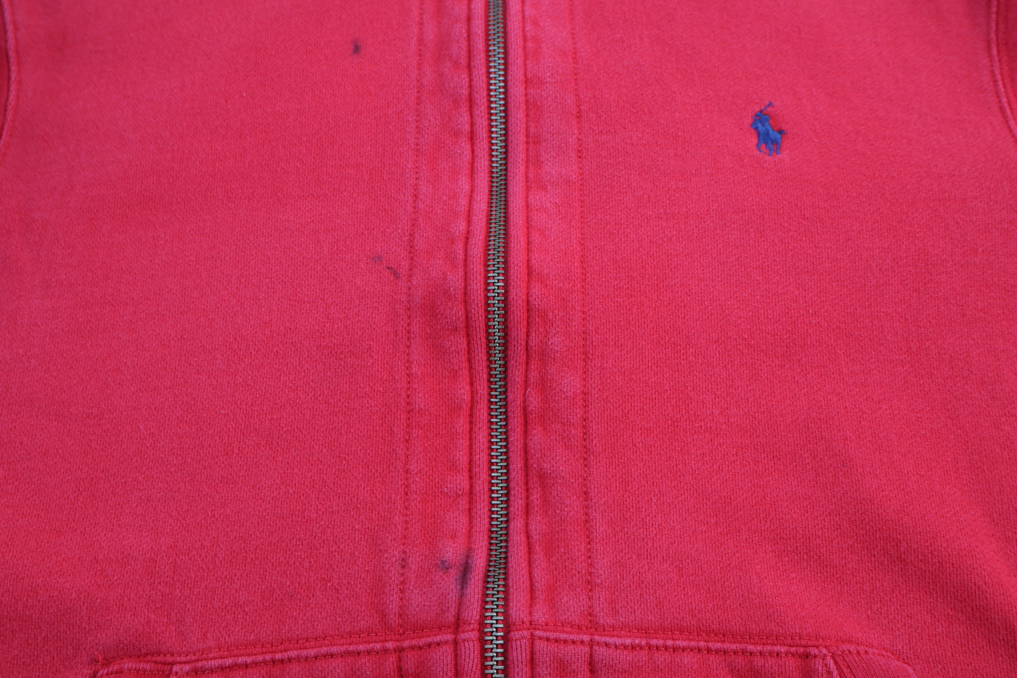 Polo by Ralph Lauren Embroidered Logo Red Full Zip Hoodie