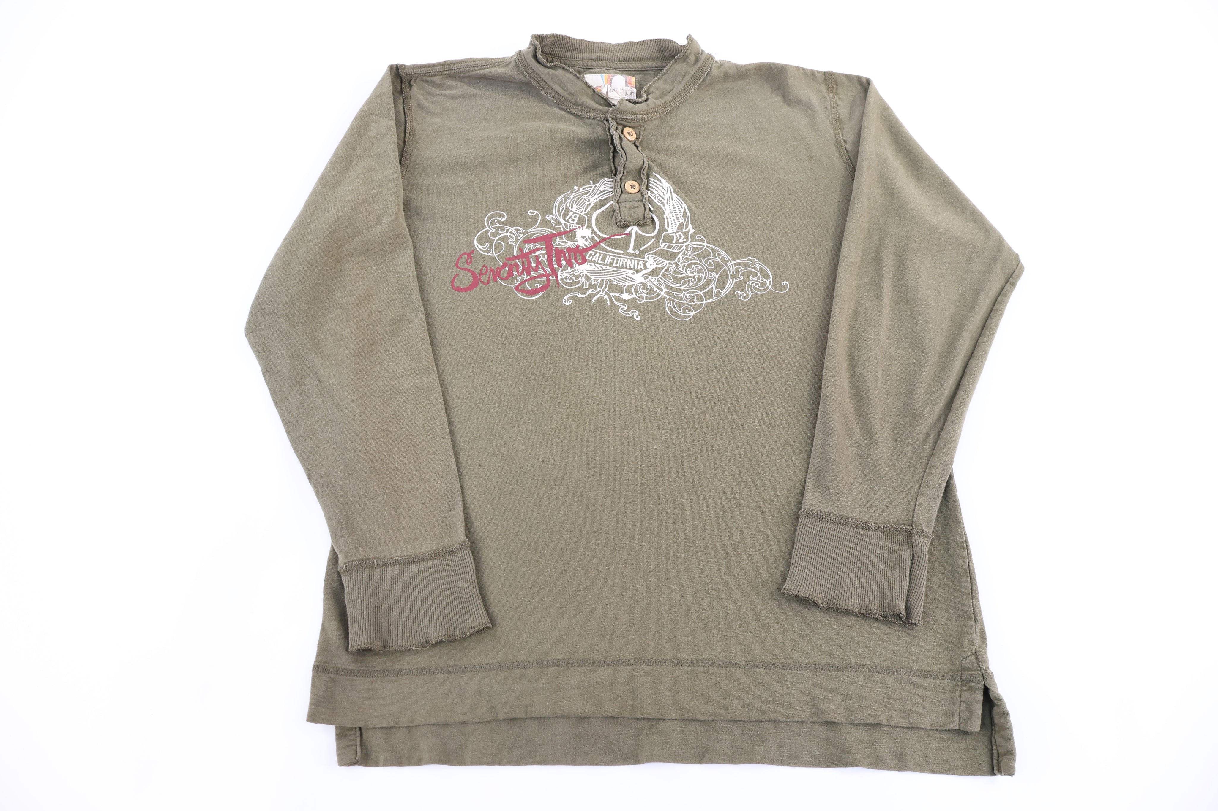 Ocean Pacific Green LS Henley T-shirt
