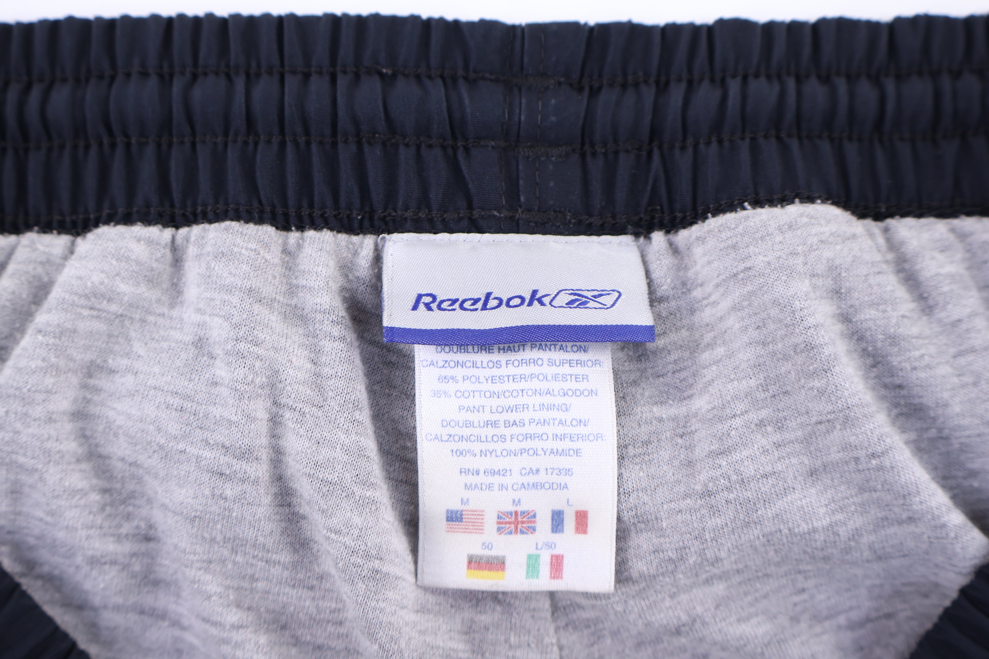 Vintage Reebok Embroidered Logo Black Track Pants