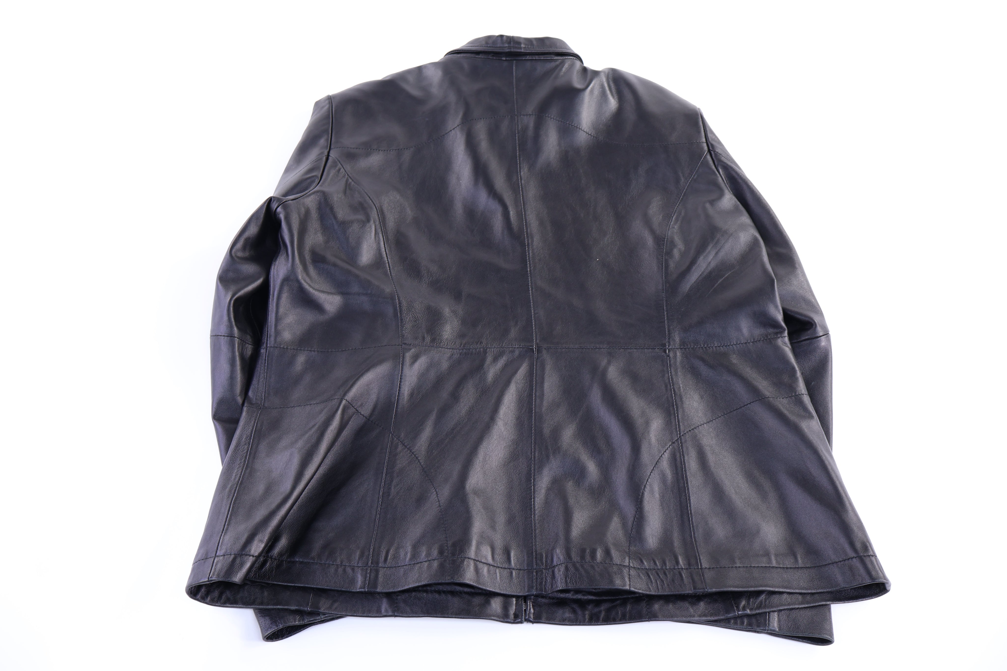 Women's George Black Full Zip Leather Jacket