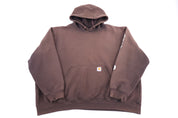 Carhartt Logo Patch Brown Pullover Hoodie