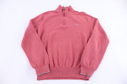 Polo Ralph Lauren Embroidered Logo Pink Quarter Zip Sweater