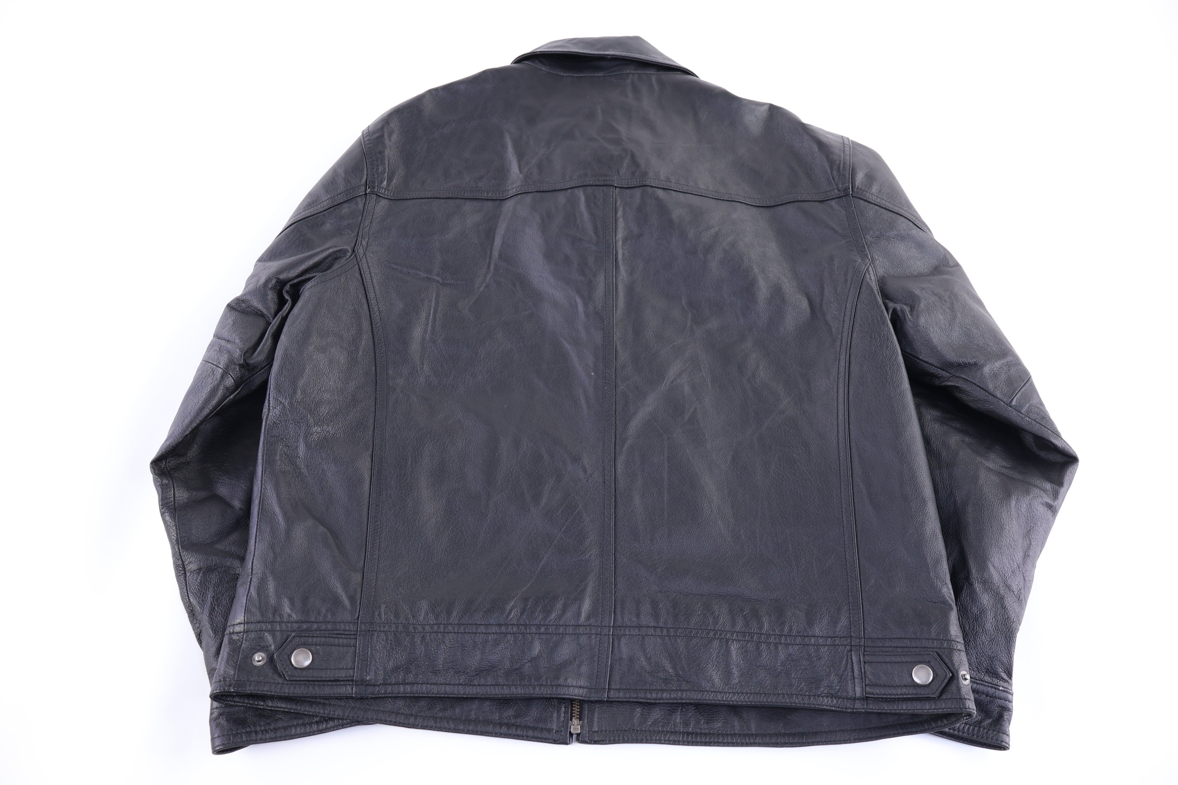 Vintage St. Johns Bay Black Full Zip Leather Jacket
