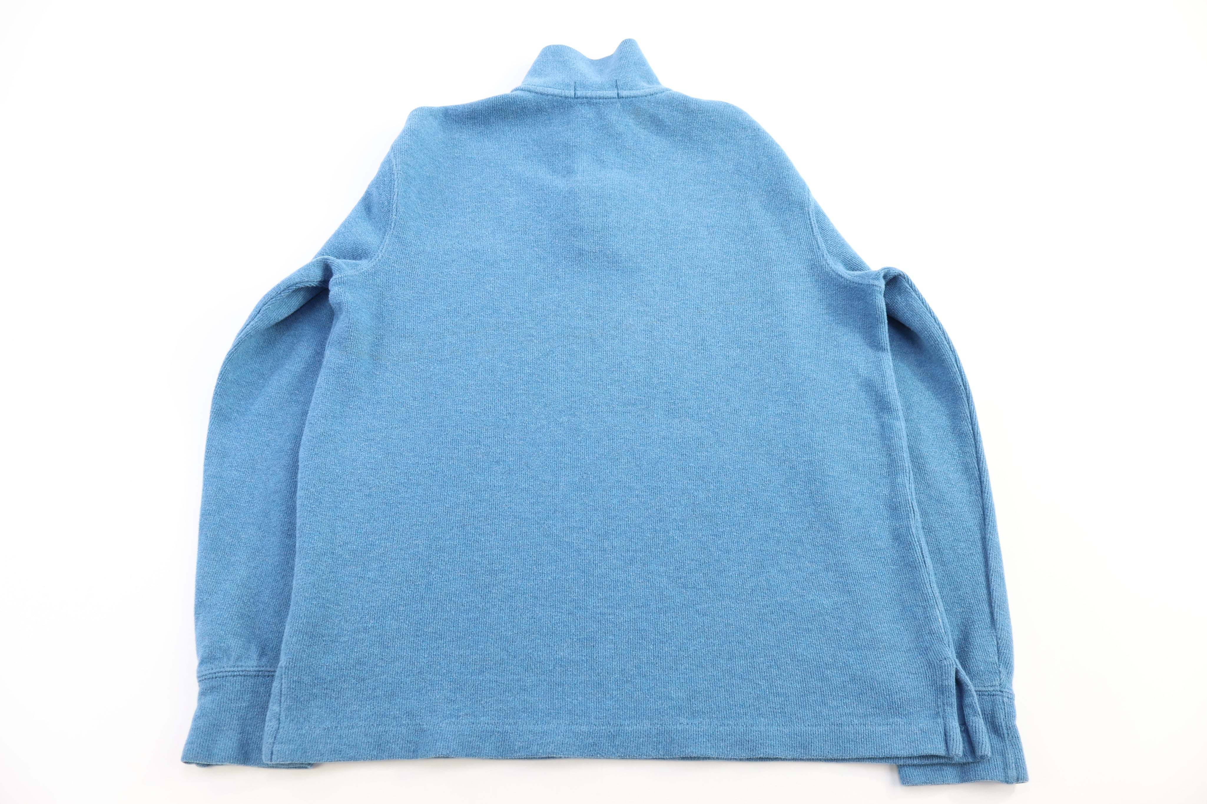 Polo Ralph Lauren Embroidered Logo Blue Quarter Zip Sweater