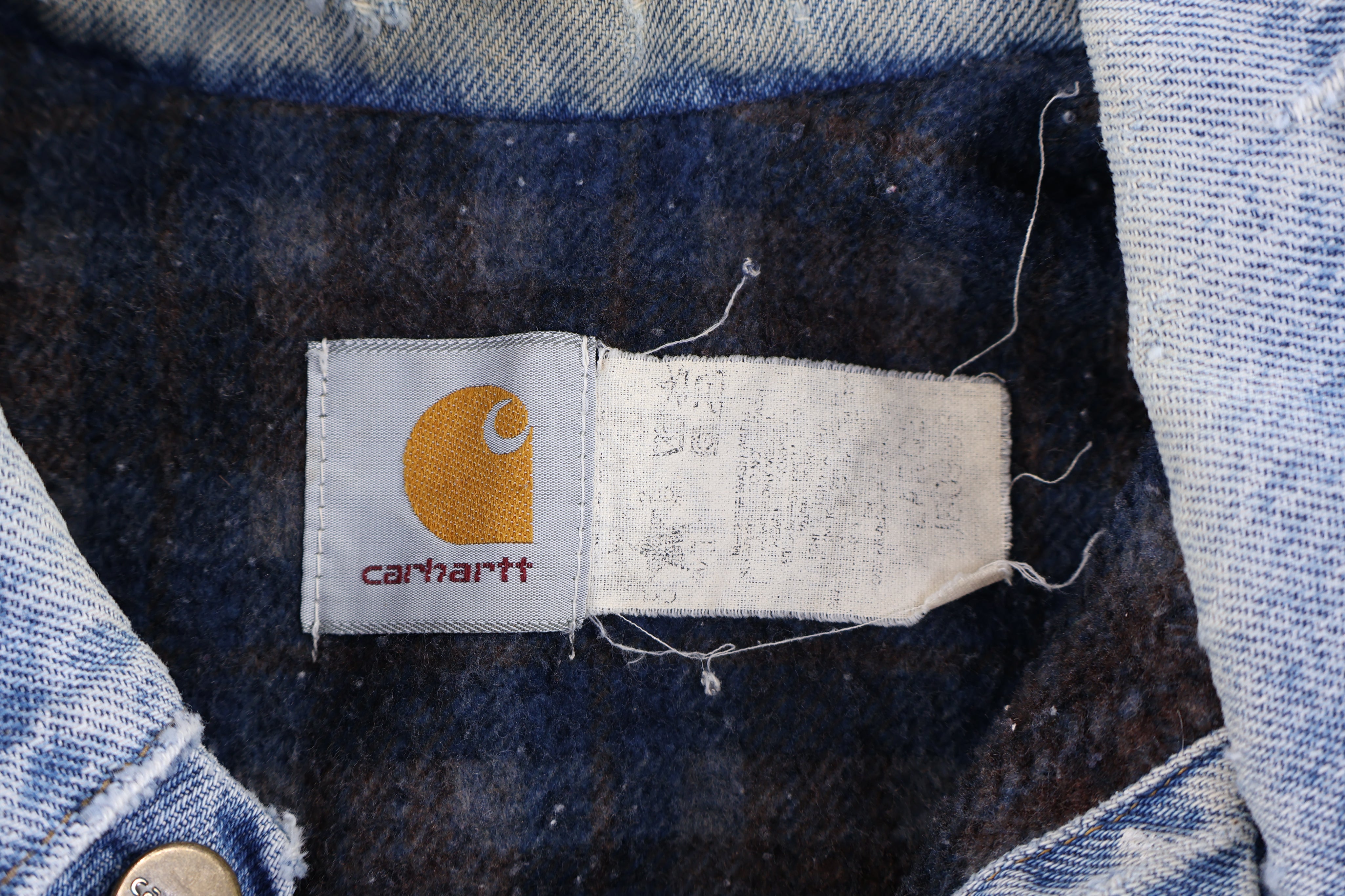 Carhartt Logo Patch Blanket Lined Denim Jacket