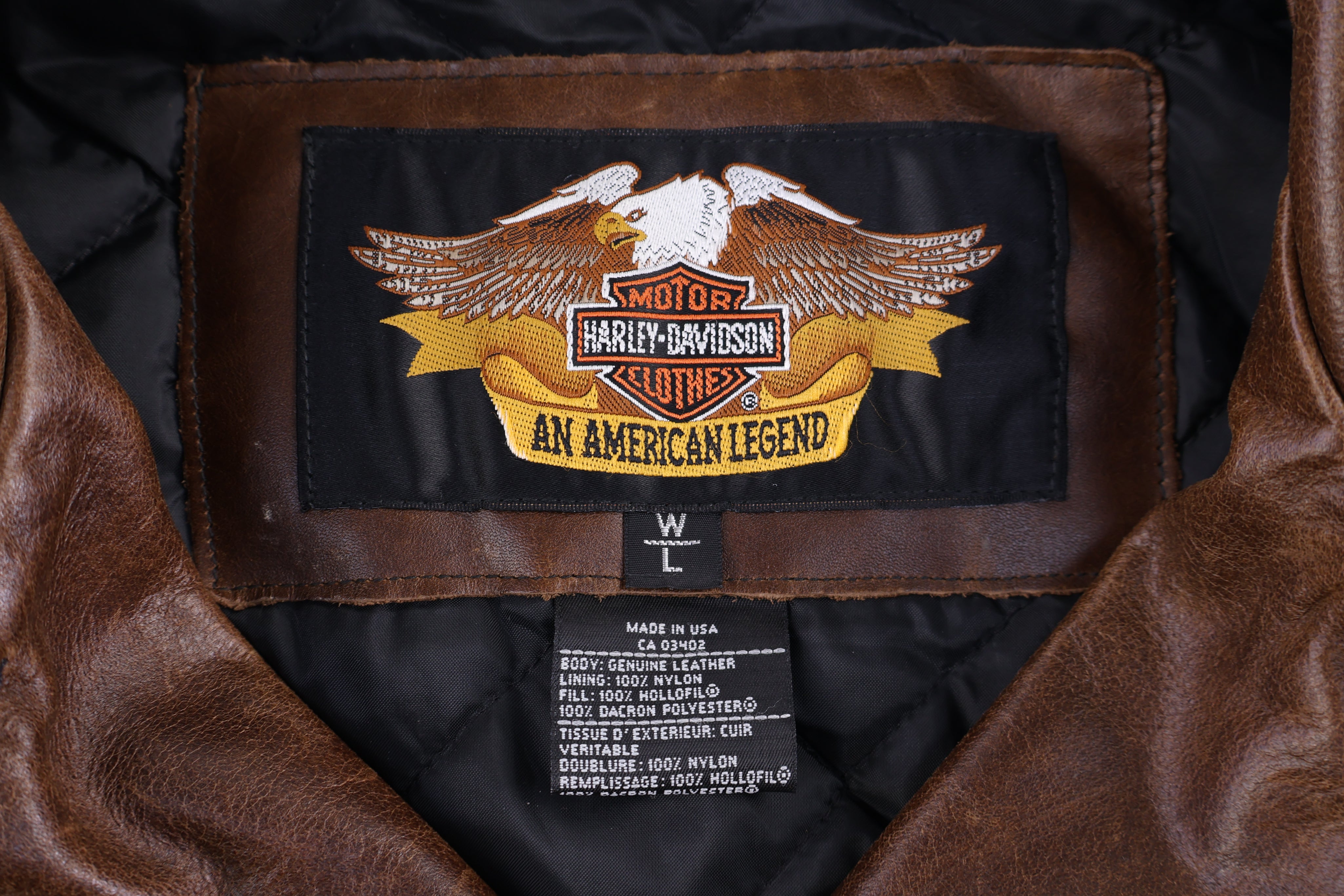 Women's Harley Davidson Motorcycles Brown Leather Jacket