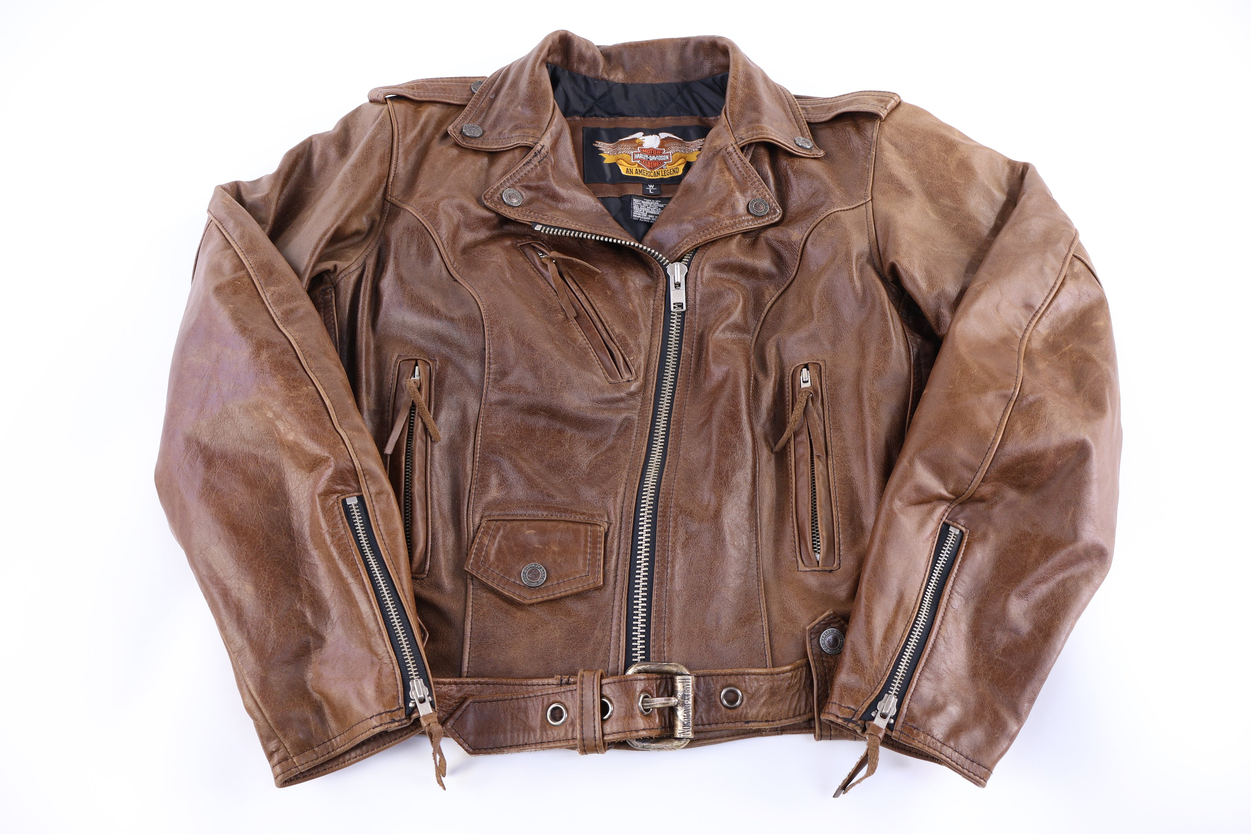 Women's Harley Davidson Motorcycles Brown Leather Jacket