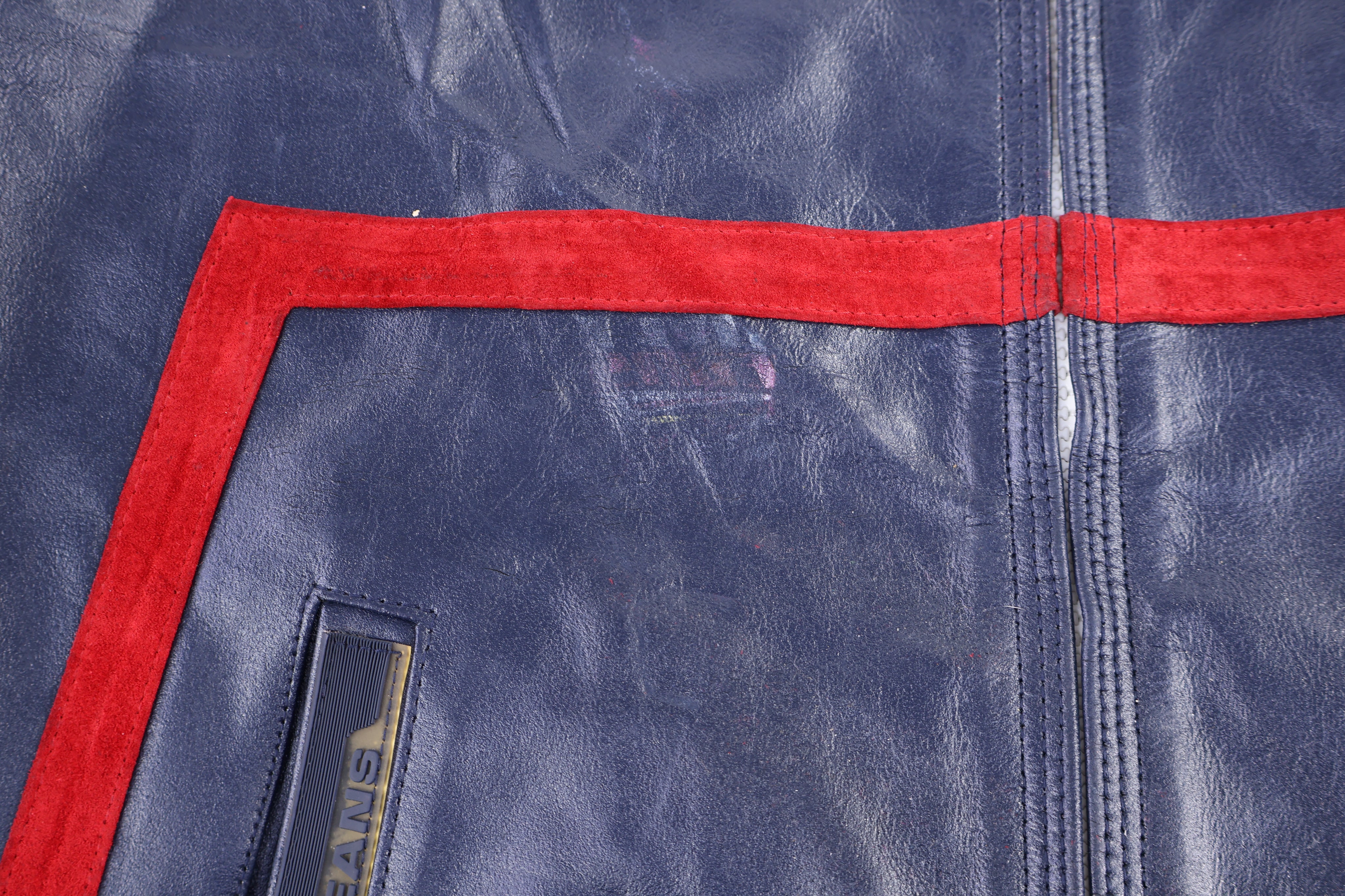 Vintage Tommy Hilfiger Embroidered Leather Jacket