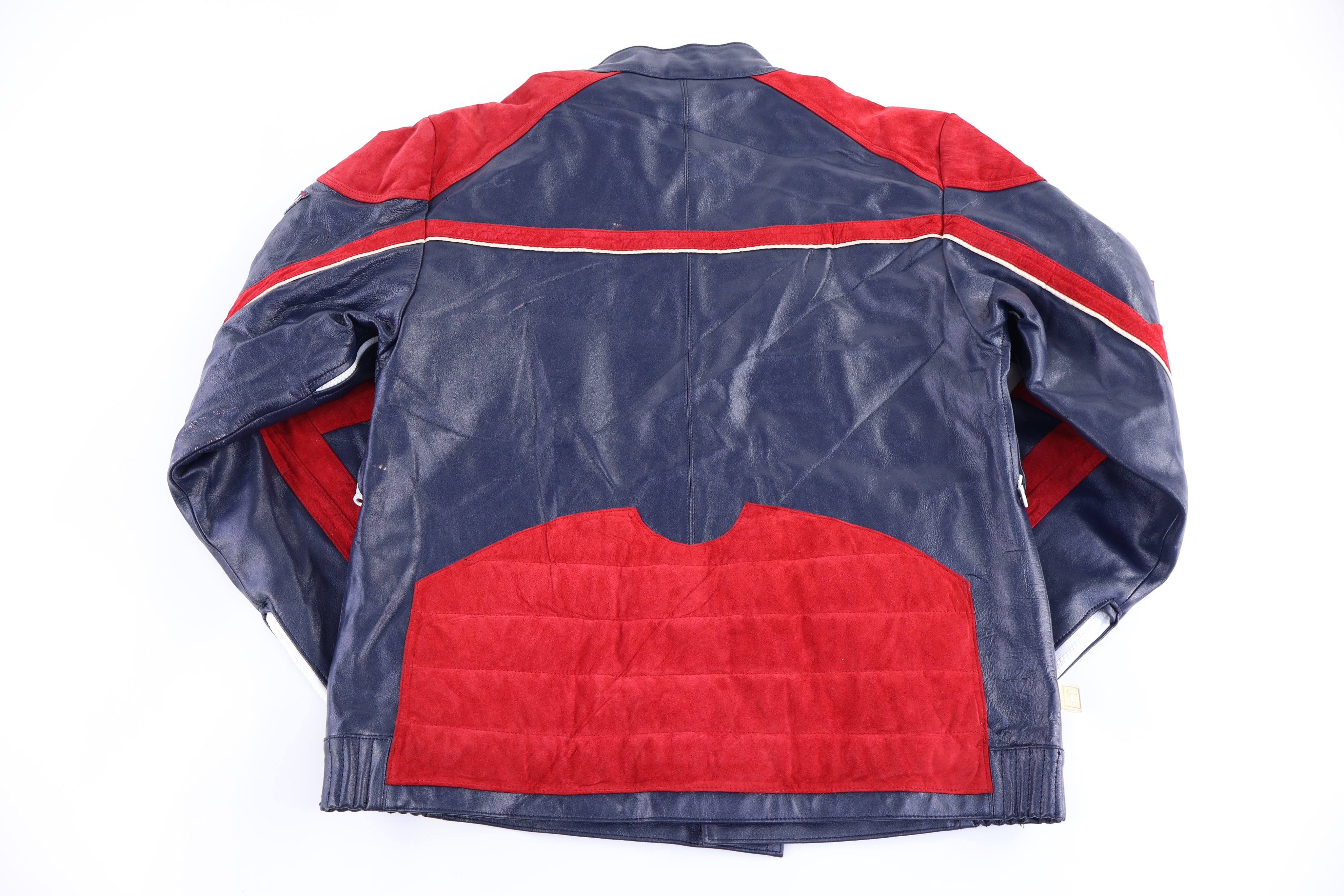 Vintage Tommy Hilfiger Embroidered Leather Jacket