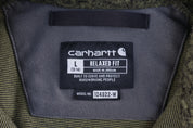 Women's Carhartt Logo Patch Green Sherpa Pullover Sweater