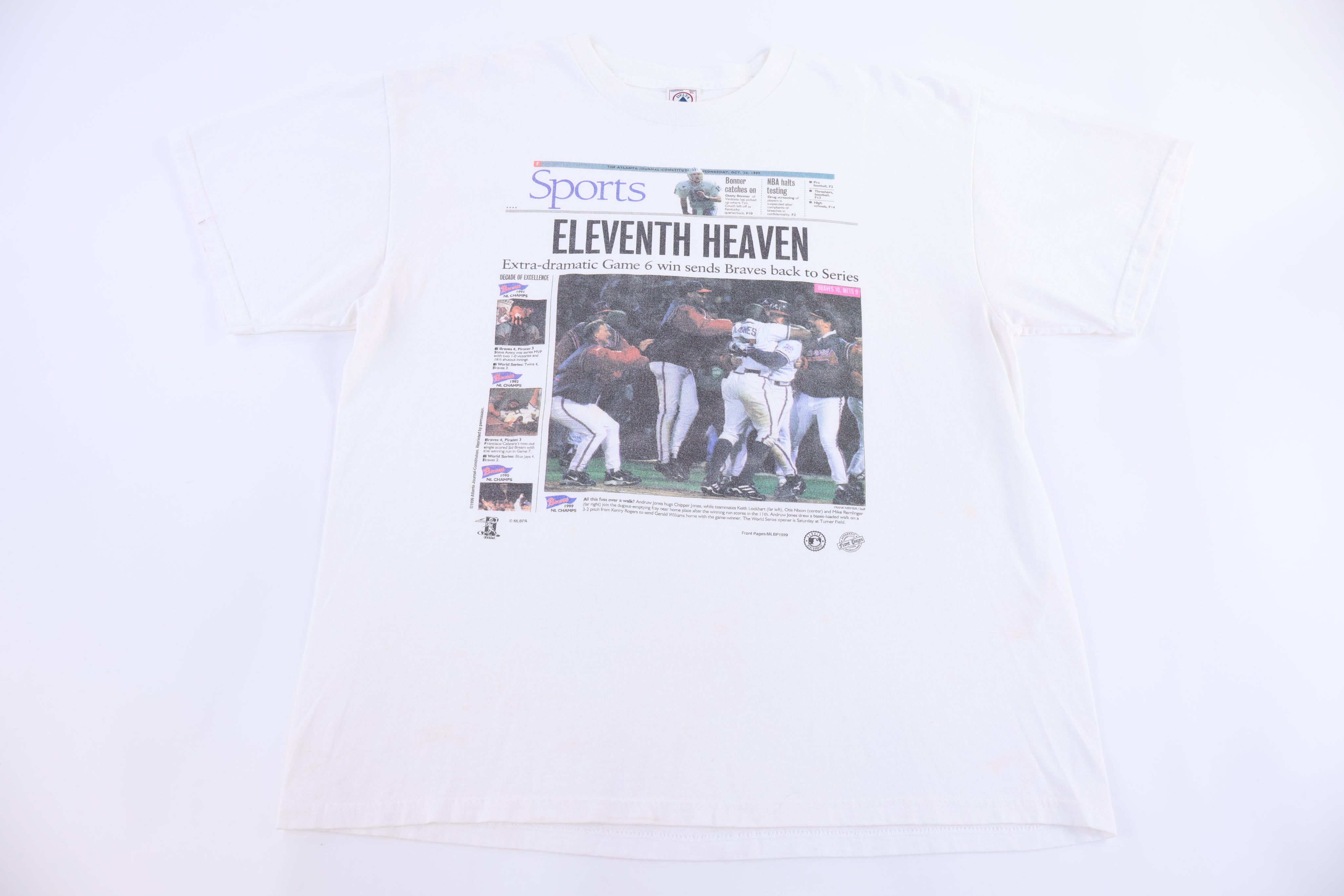 1999 Eleventh Heaven Atlanta Braves Baseball T-shirt