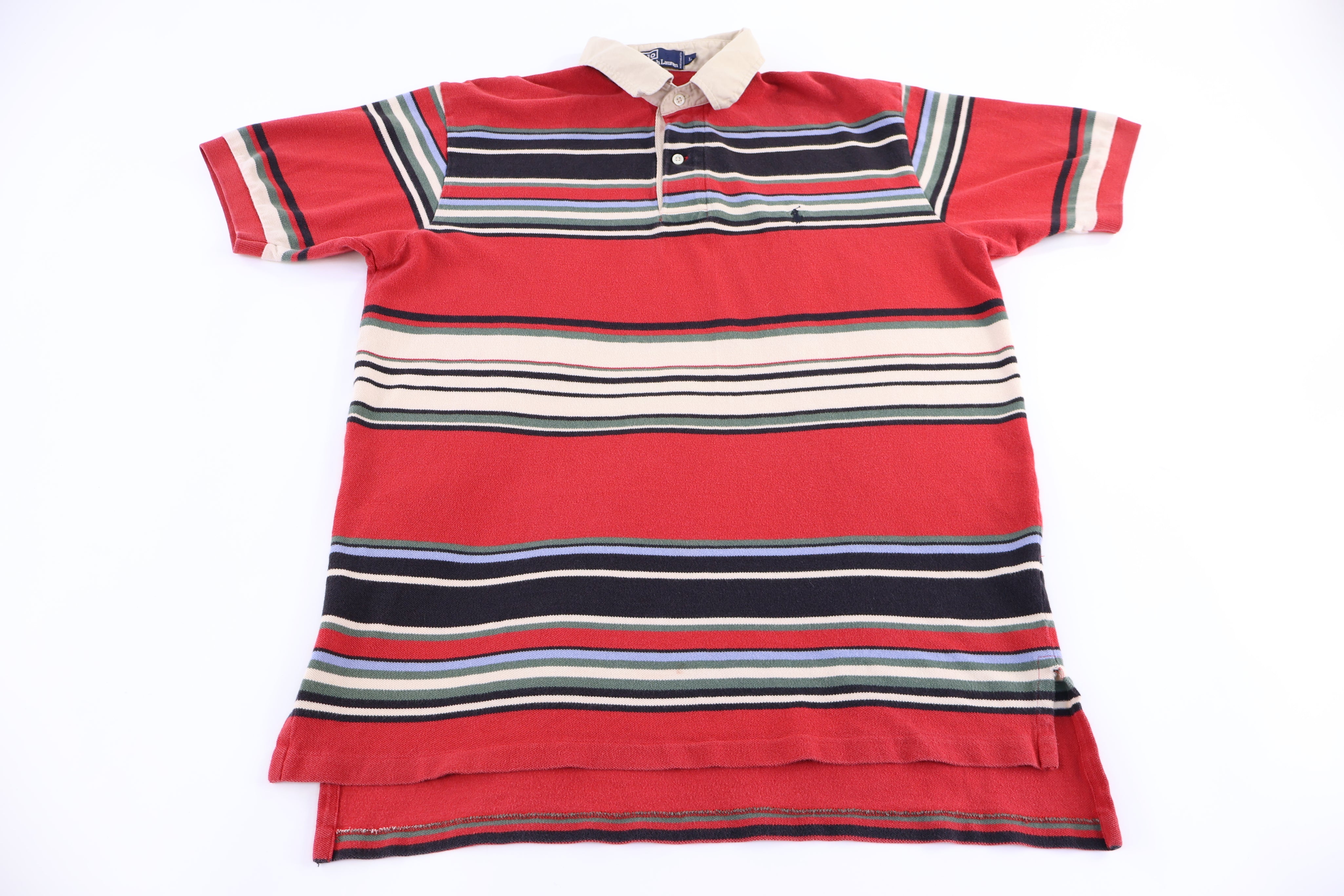 Polo by Ralph Lauren Embroidered Logo Multicolor Button Up