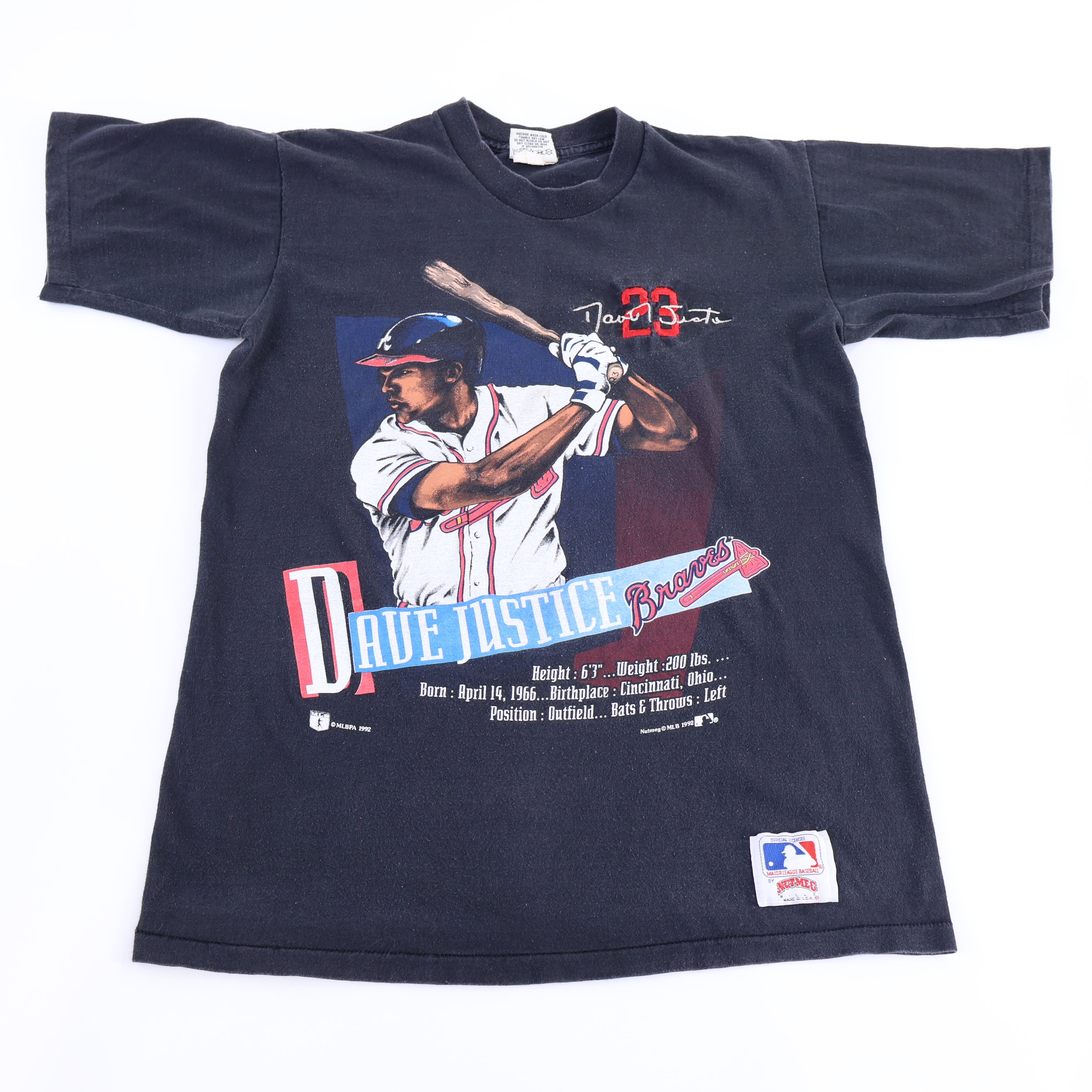 1992 Dave Justice Atlanta Braves Baseball T-shirt