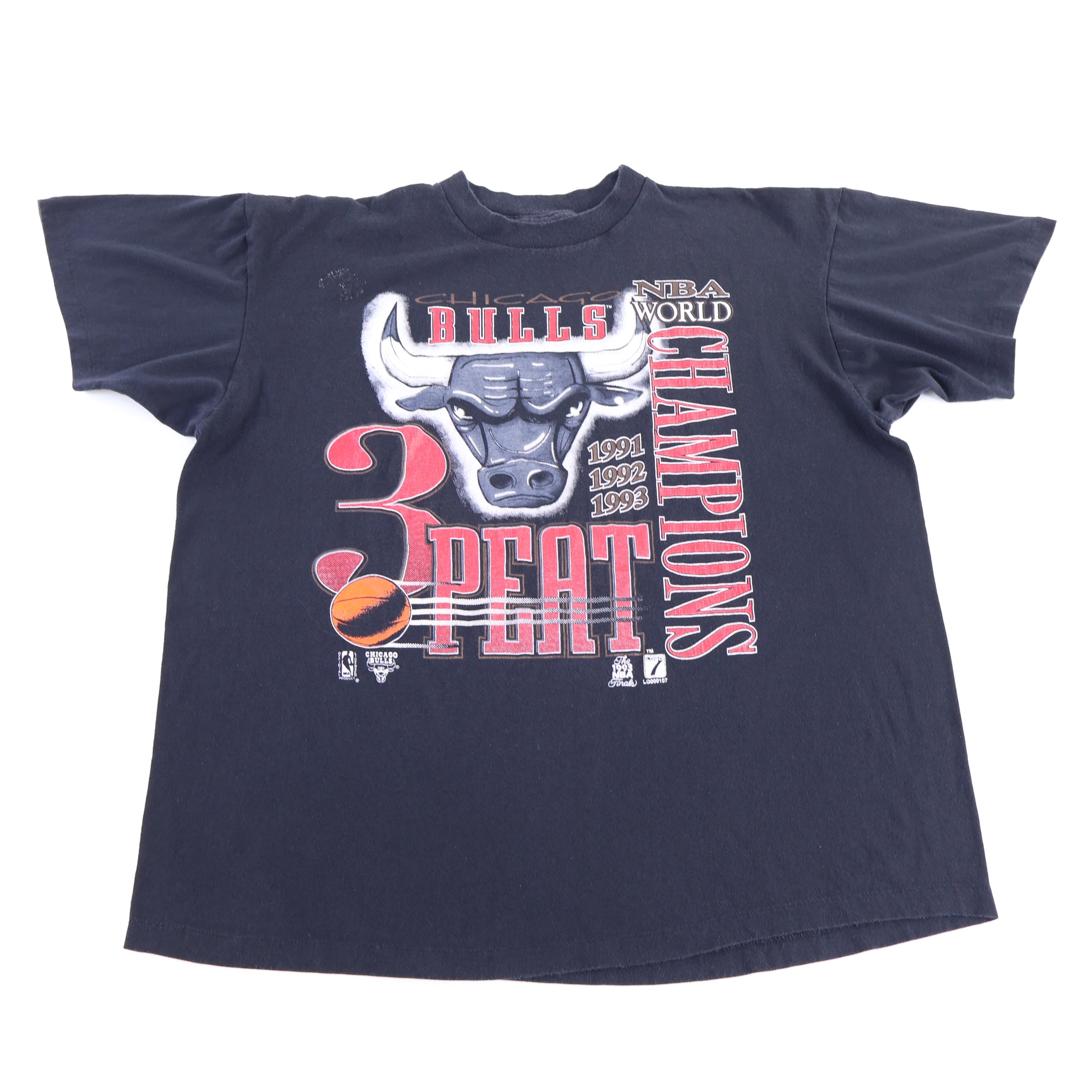 1993 Three Peat Champs Chicago Bulls Basketball T-shirt