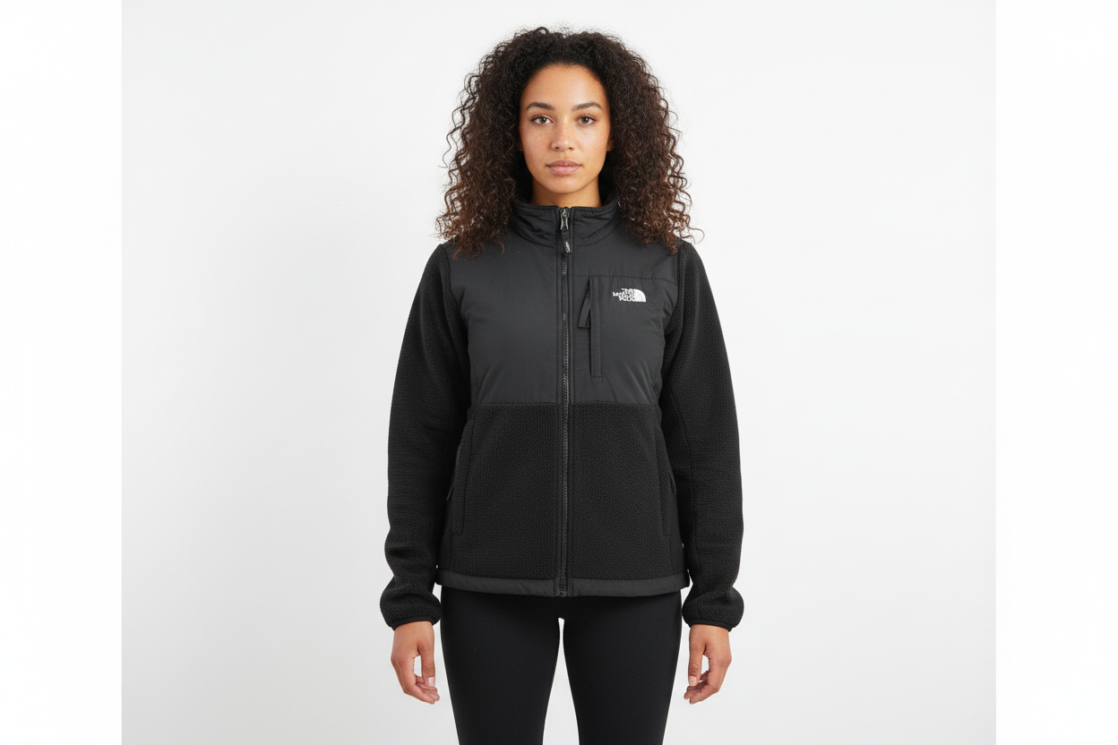 Women's The North Face Embroidered Logo Black Full Zip Jacket