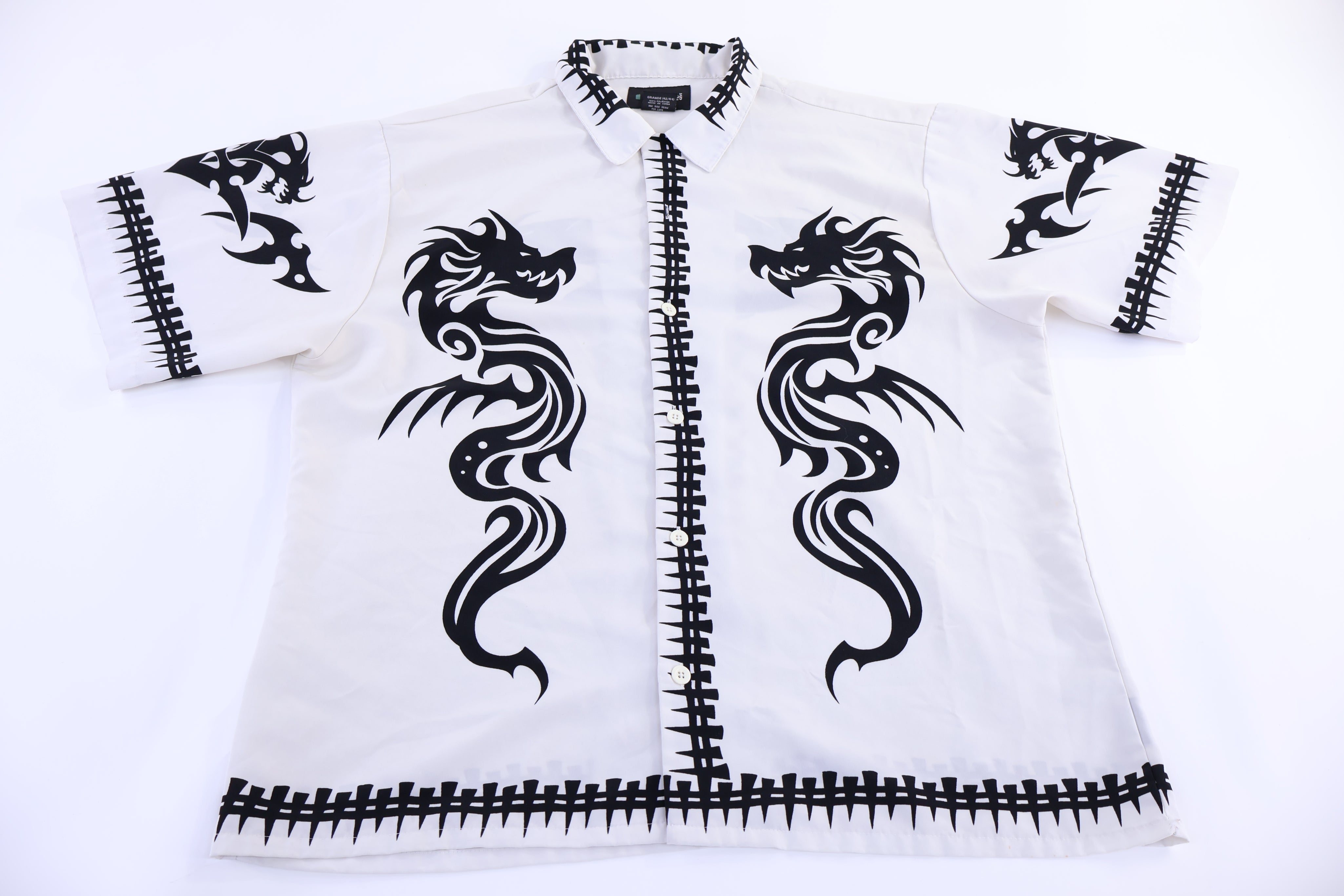 Vintage No Boundaries Dragons Graphic Button Down