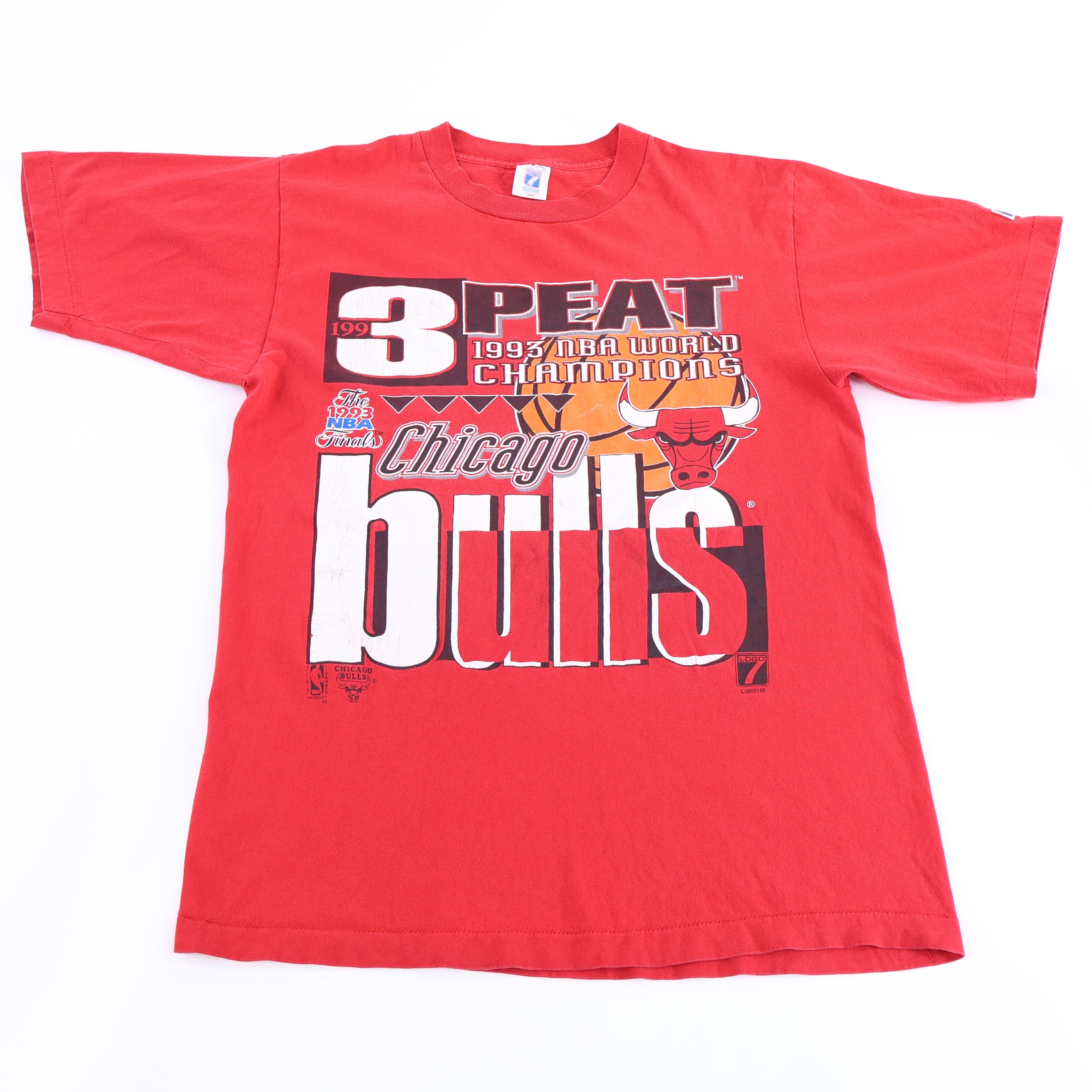 1993 Chicago Bulls Basketball 3 Peat Champs T-shirt