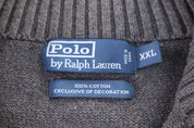 Polo by Ralph Lauren Embroidered Logo Grey Quarter Zip Sweater