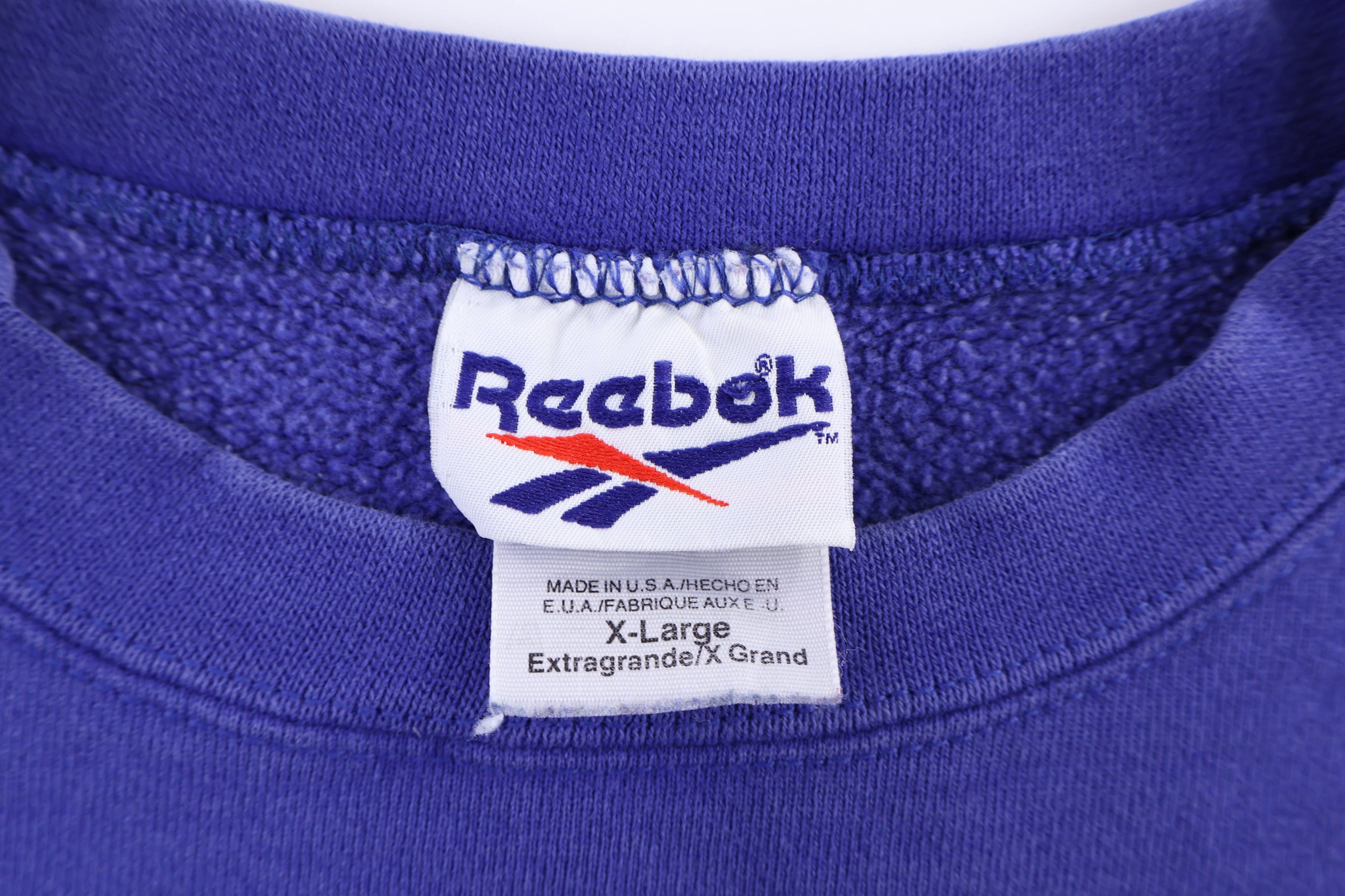 Vintage Reebok Embroidered Logo Blue Sweatshirt