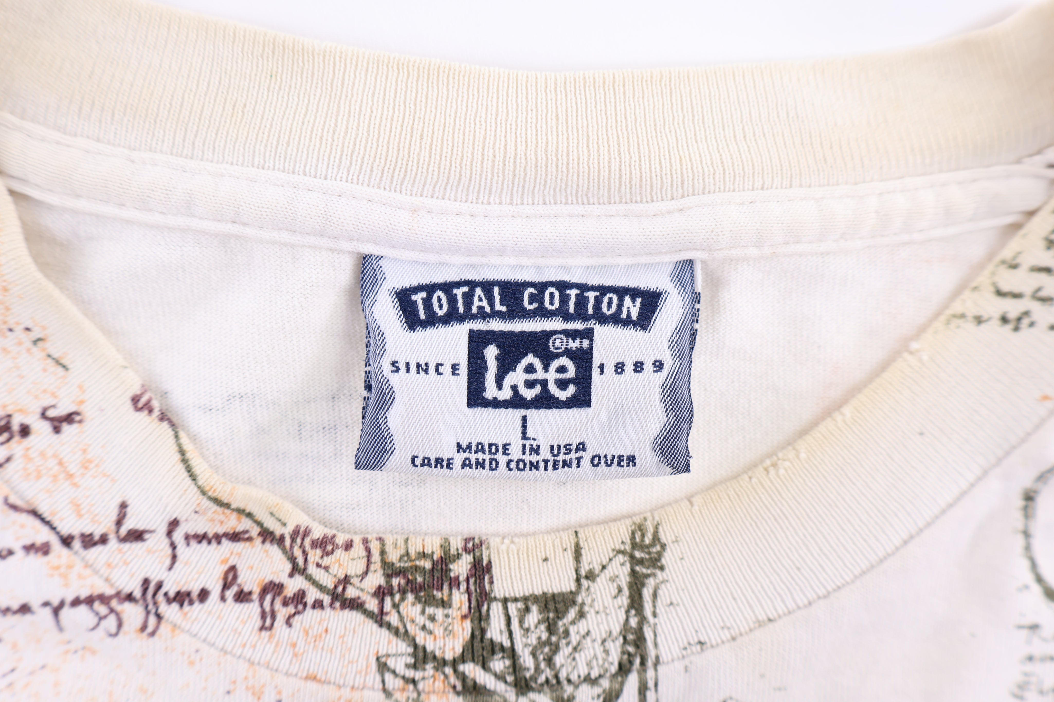 90's Leonardo da Vinci All Over Graphic T-shirt