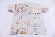 90's Leonardo da Vinci All Over Graphic T-shirt