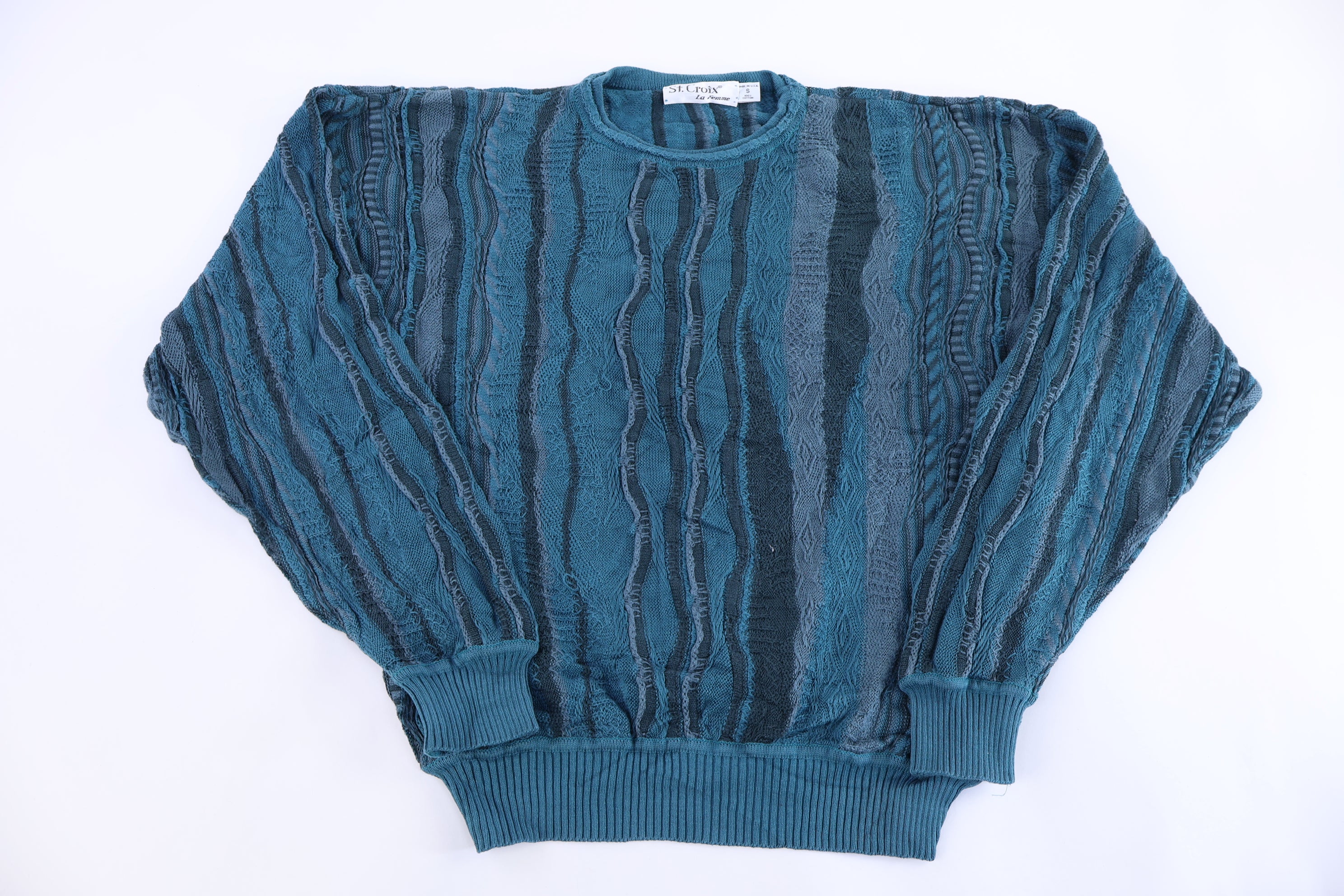 80's St. Croix Multipattern Knit Sweater