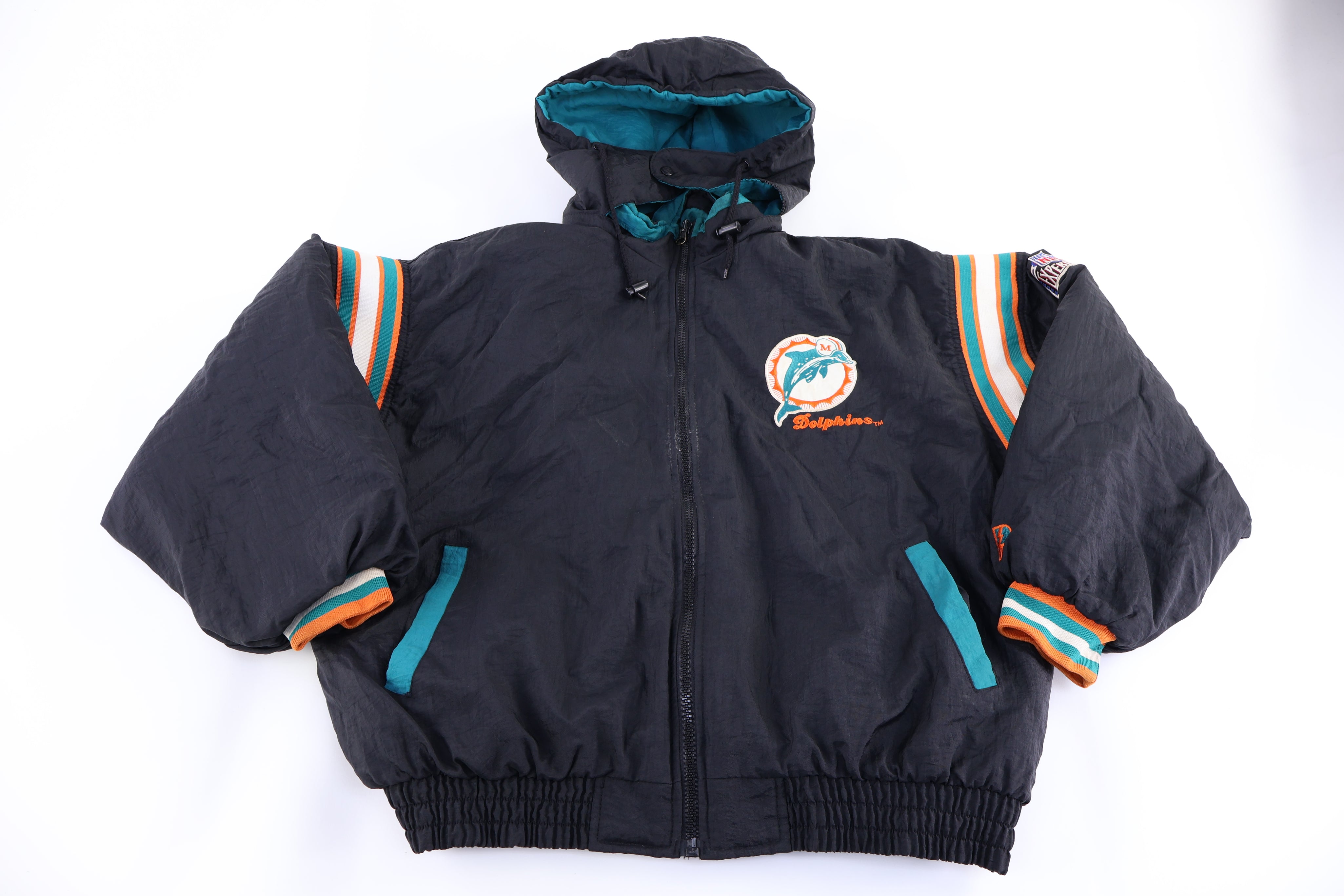 Vintage Pro Player Miami Dolphins Football Reversible Puffer Jacket
