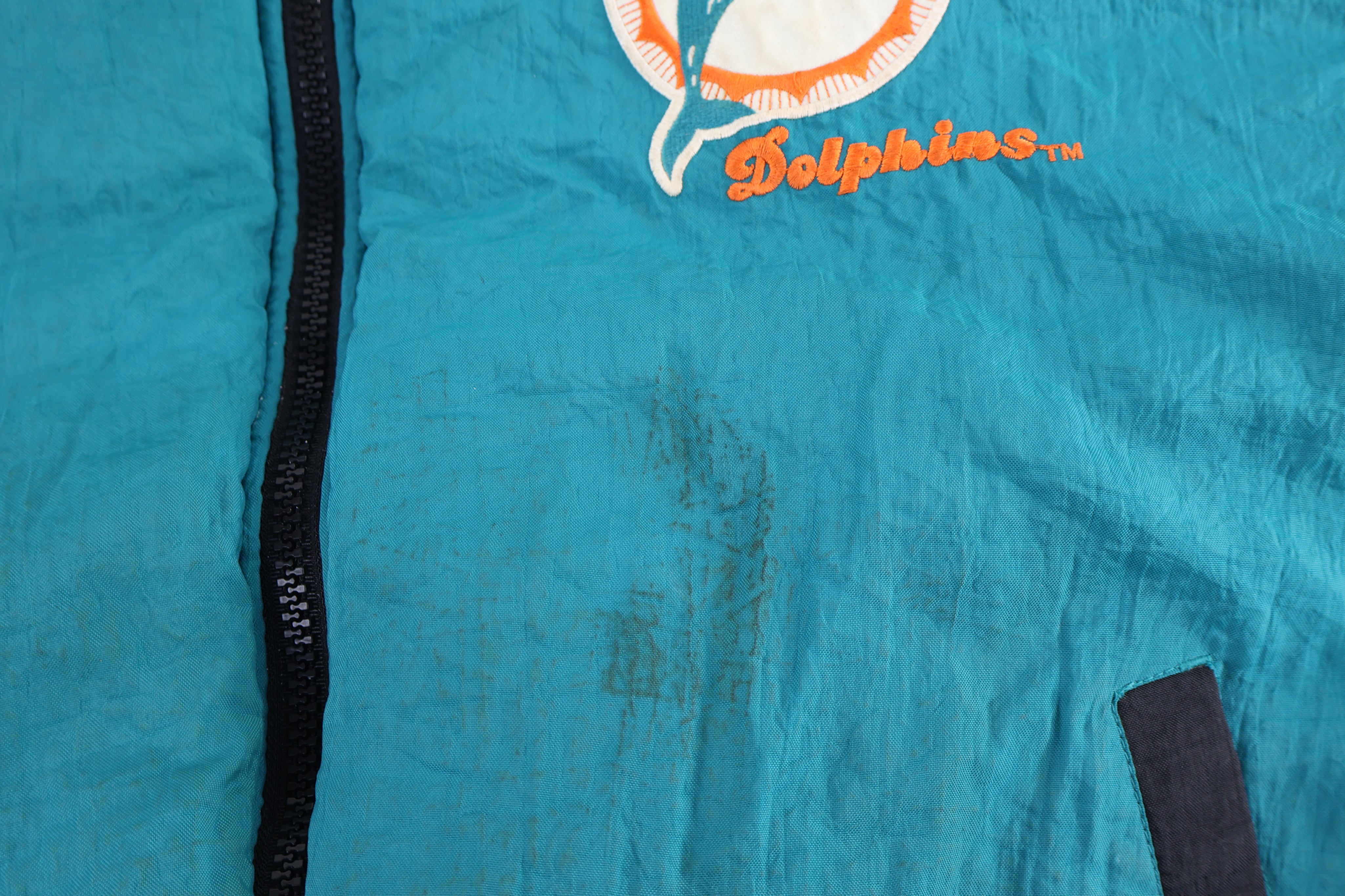 Vintage Pro Player Miami Dolphins Football Reversible Puffer Jacket