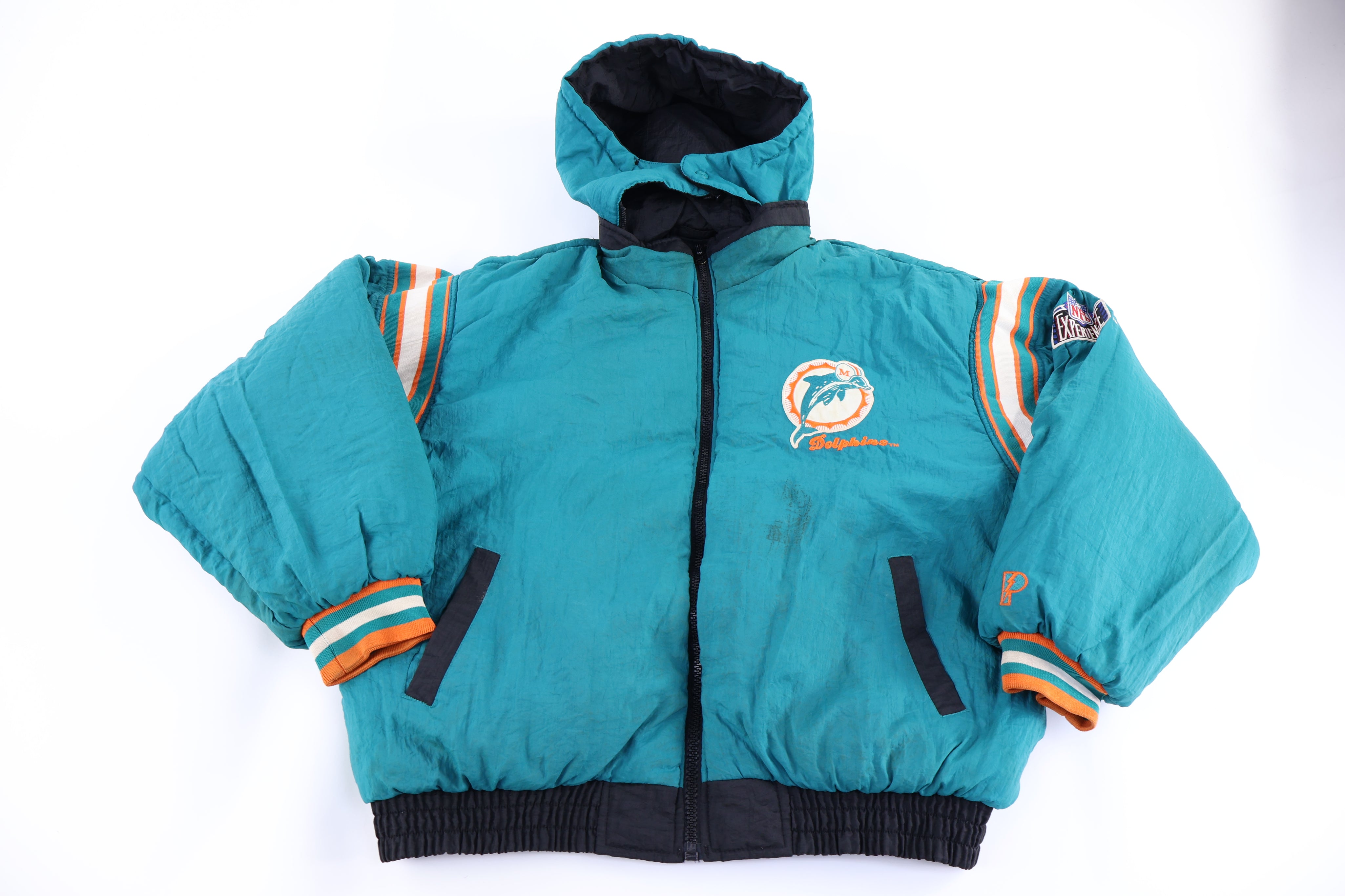 Vintage Pro Player Miami Dolphins Football Reversible Puffer Jacket