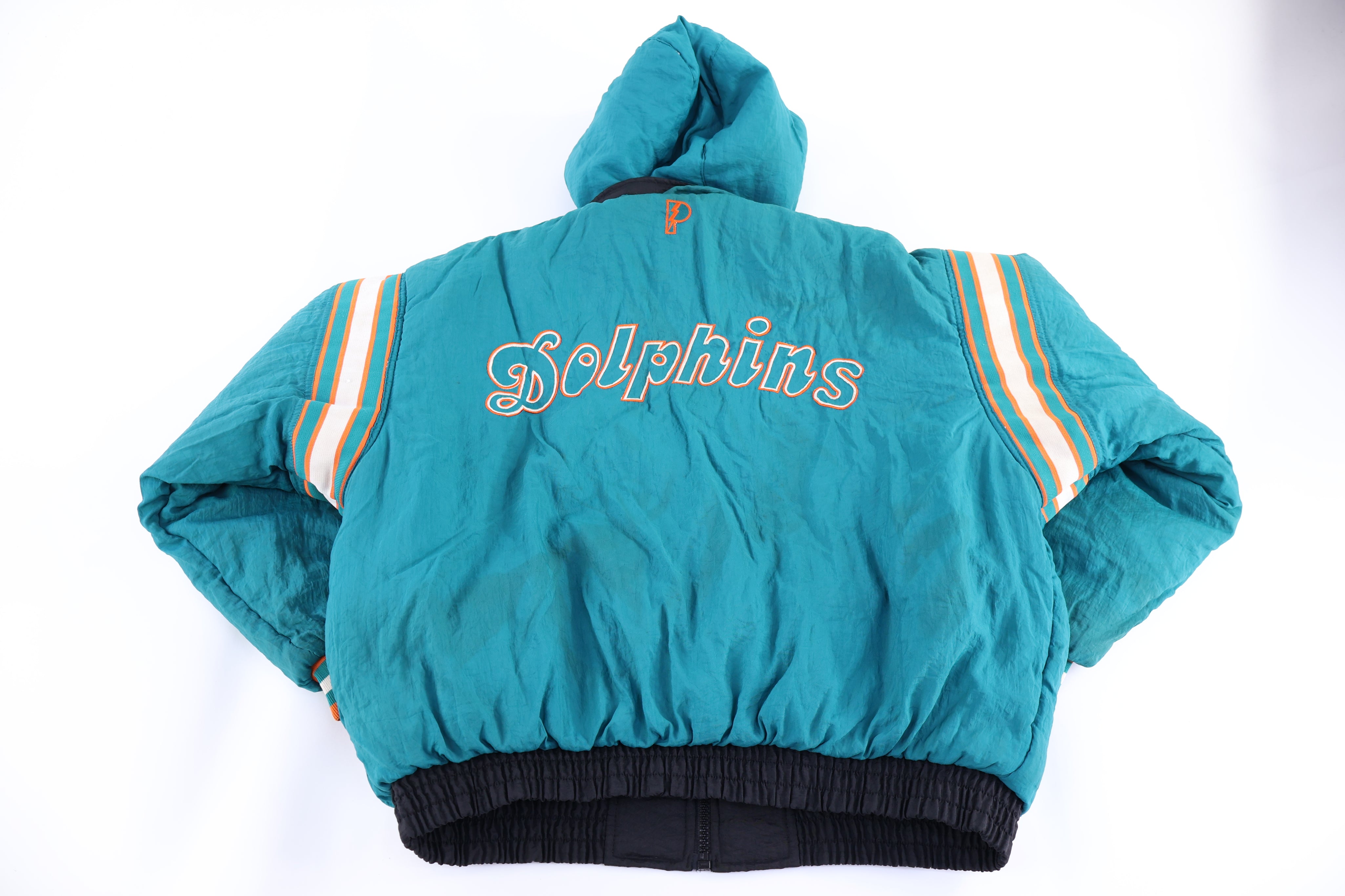 Vintage Pro Player Miami Dolphins Football Reversible Puffer Jacket