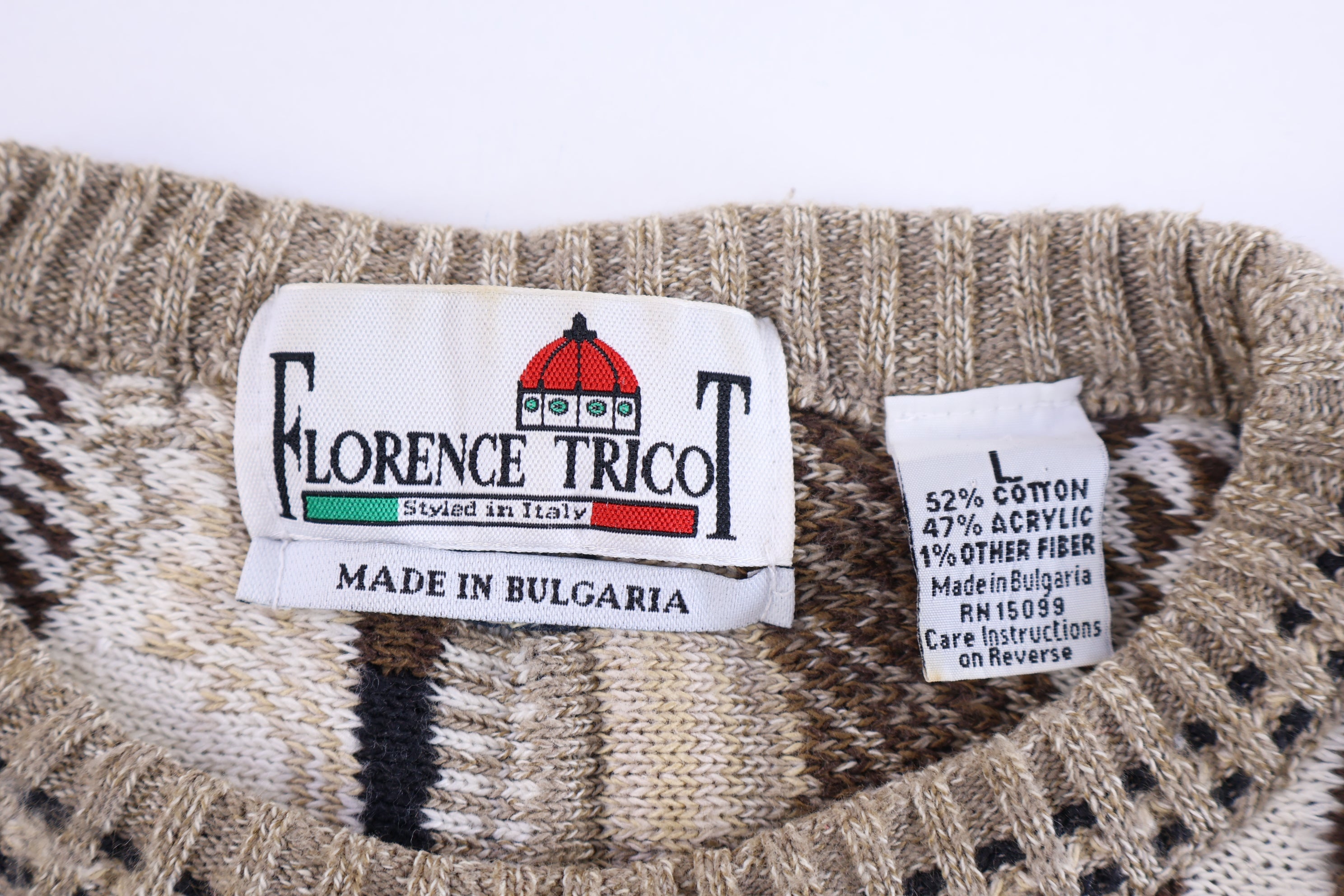 90's Florence Tricot Multipattern Knit Sweater
