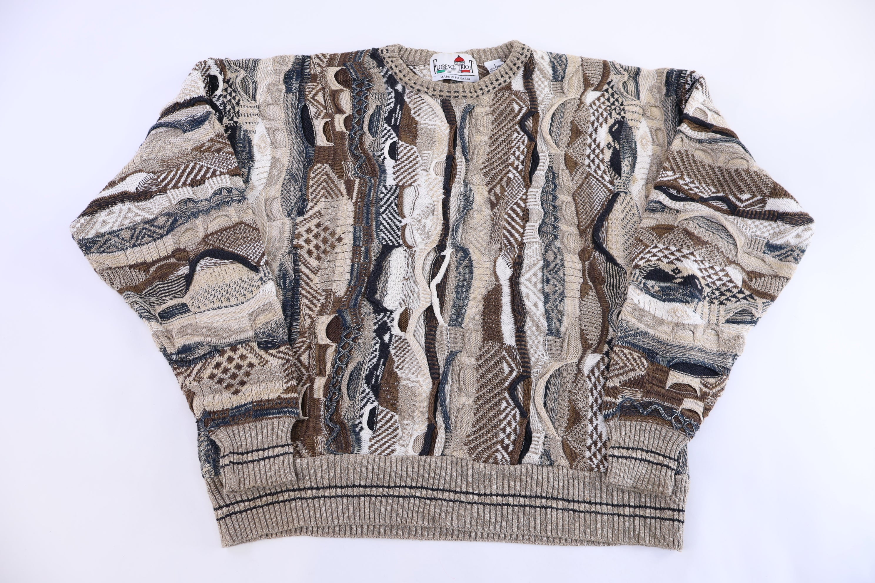 90's Florence Tricot Multipattern Knit Sweater