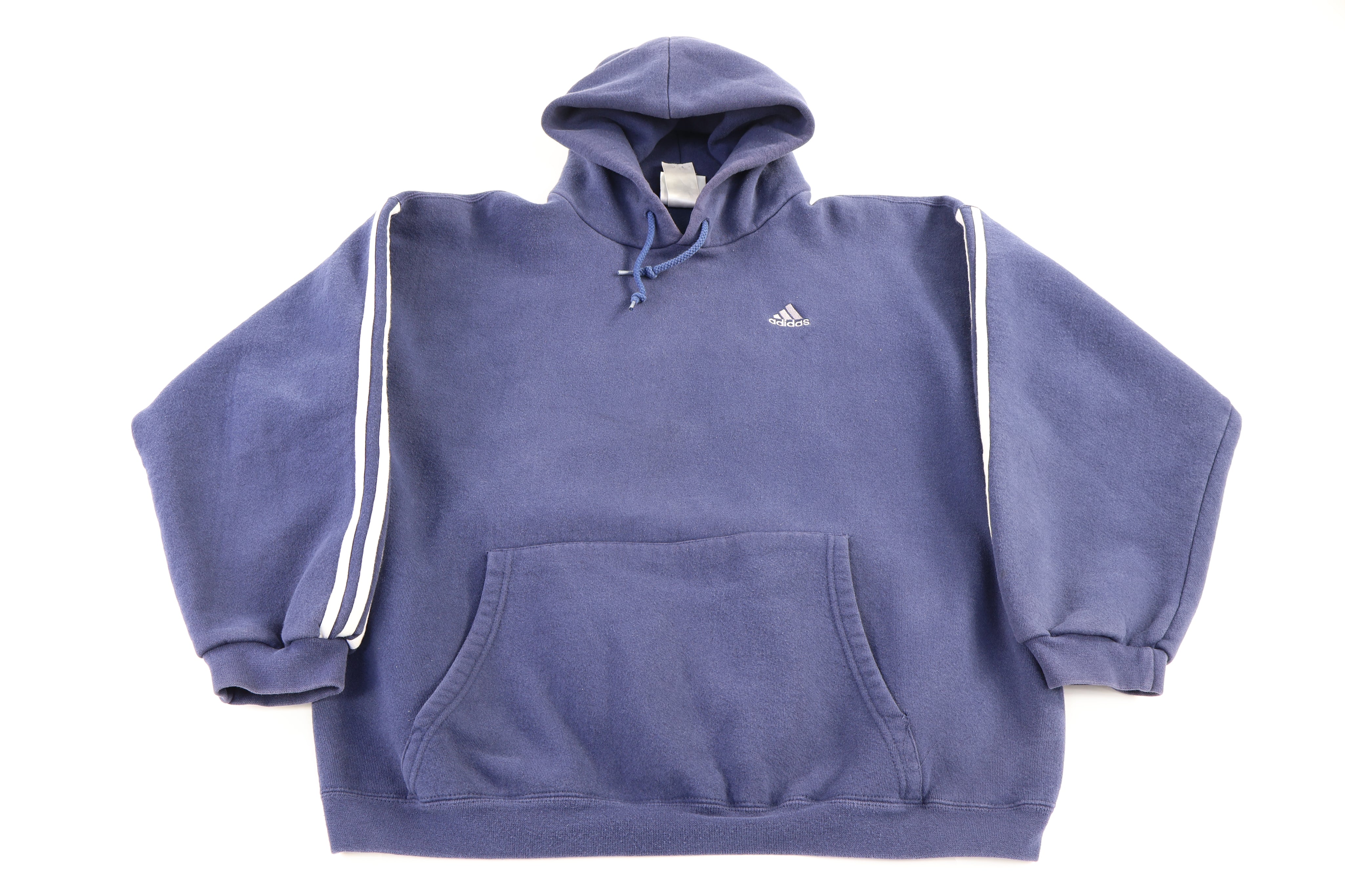 90's Adidas Embroidered Logo Blue Pullover Hoodie