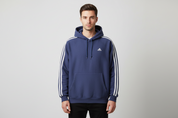 90's Adidas Embroidered Logo Blue Pullover Hoodie
