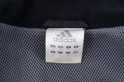 Adidas Embroidered Logo Black & Grey Striped Jacket