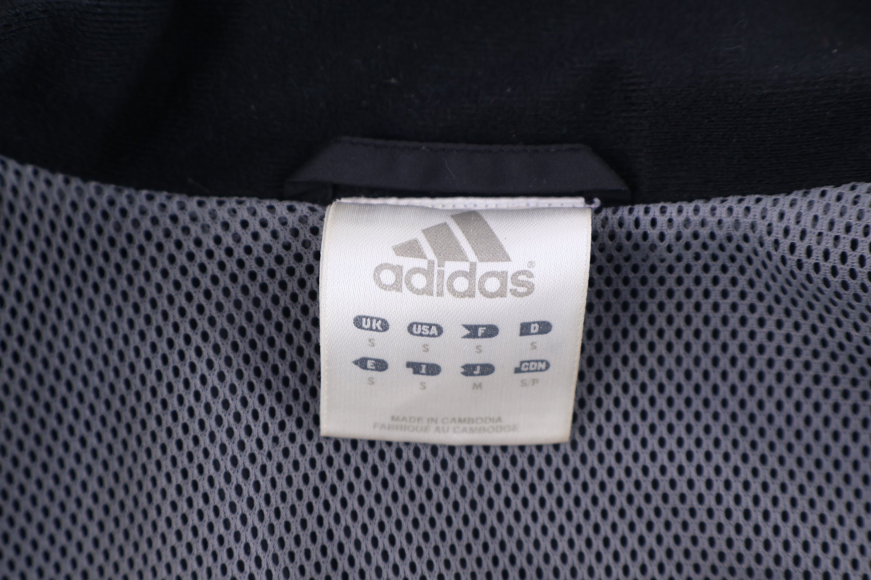 Adidas Embroidered Logo Black & Grey Striped Jacket