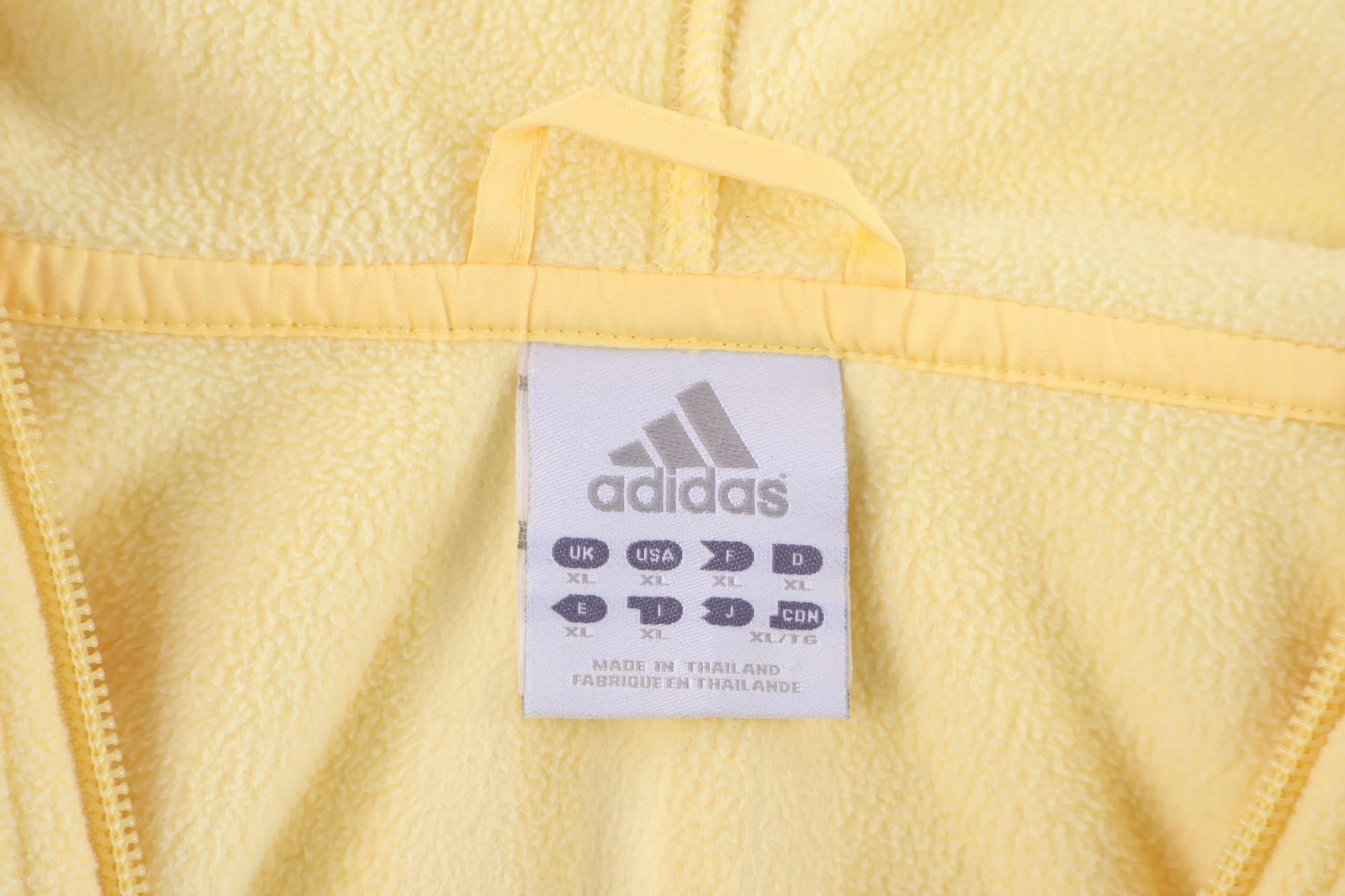 Women's Adidas Embroidered Logo Yellow Fleece Jacket