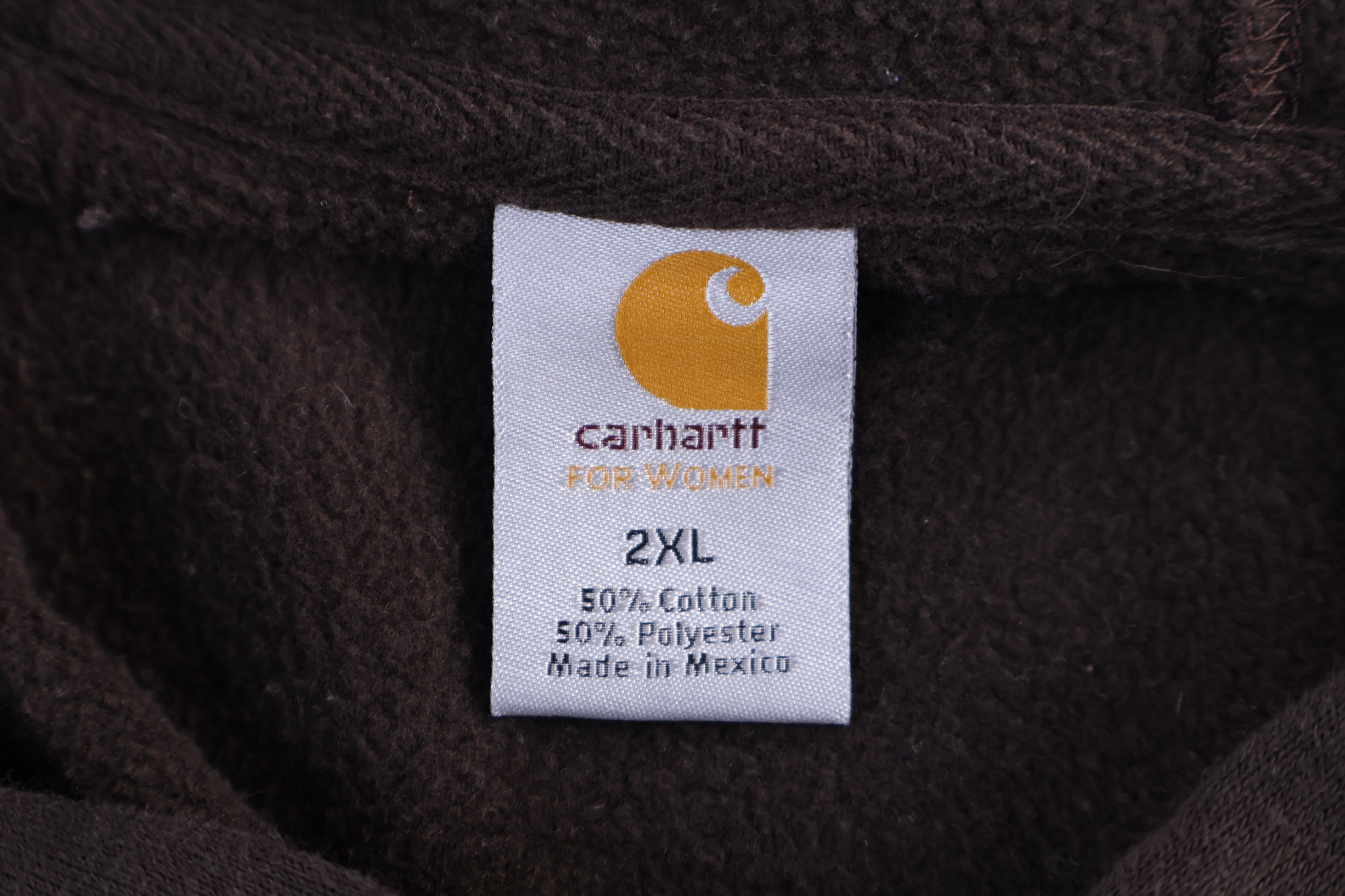 Women's Carhartt Logo Patch Brown Pullover Hoodie