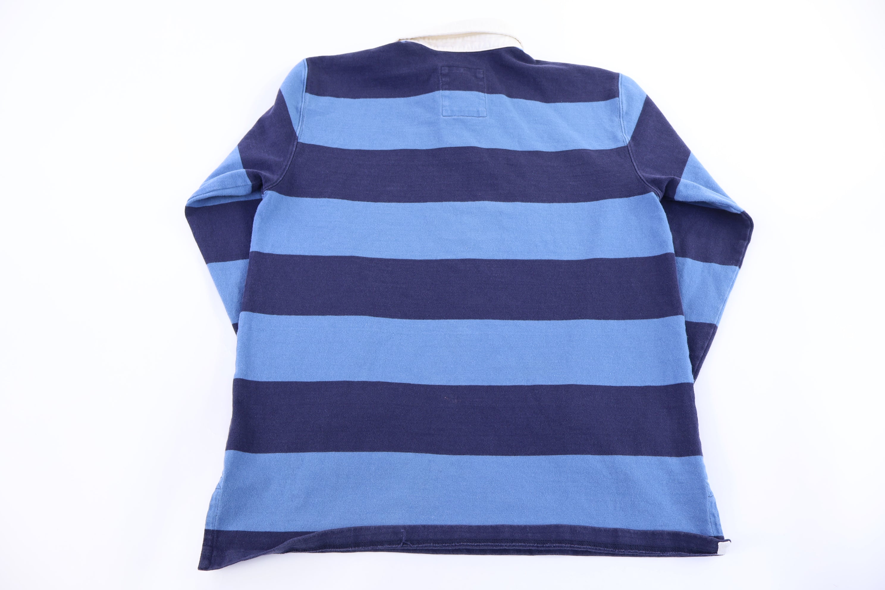 L.L. Bean Navy Blue Stripe LS Button Up