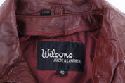 70's Wilsons Red Full Zip Leather Jacket