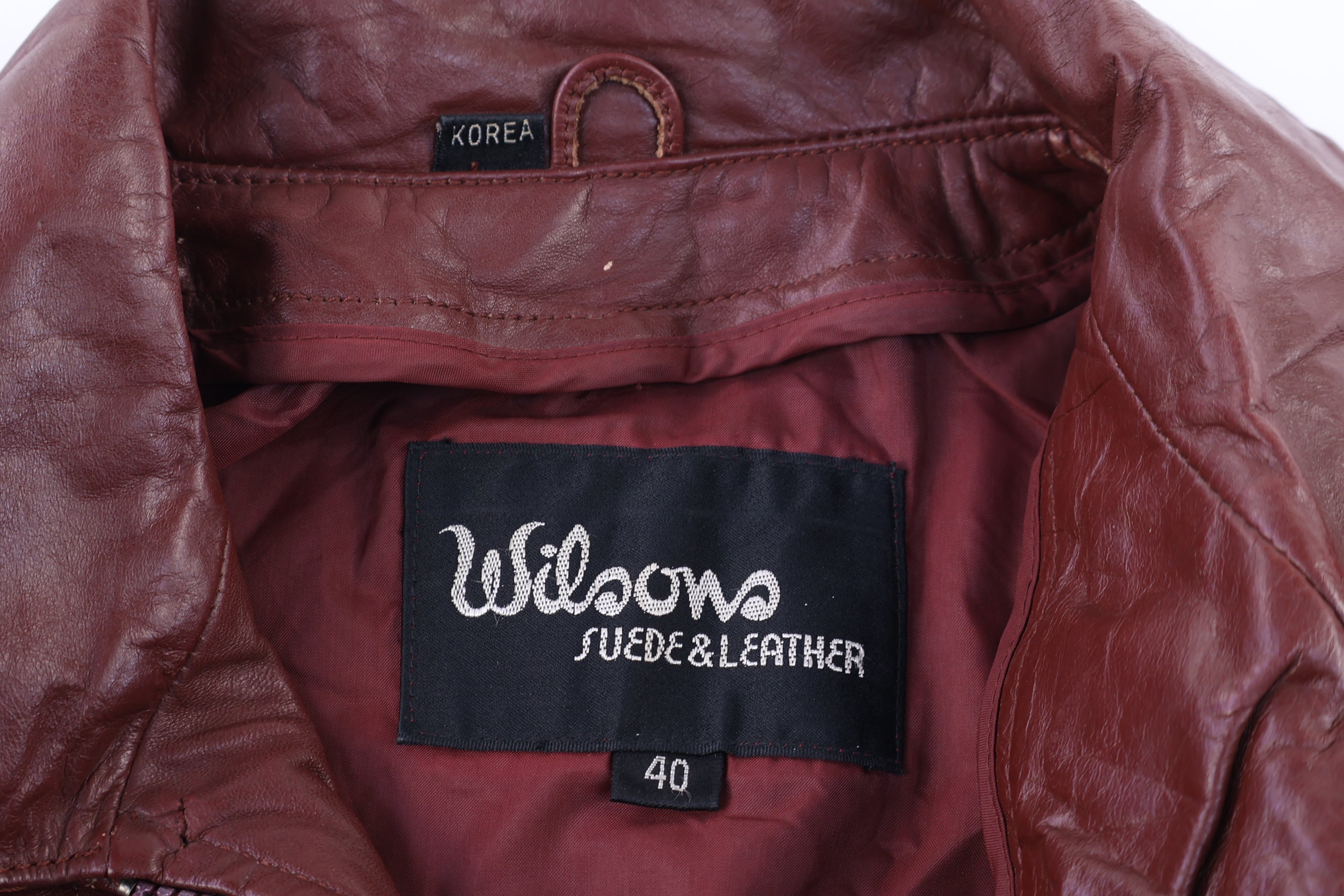 70's Wilsons Red Full Zip Leather Jacket