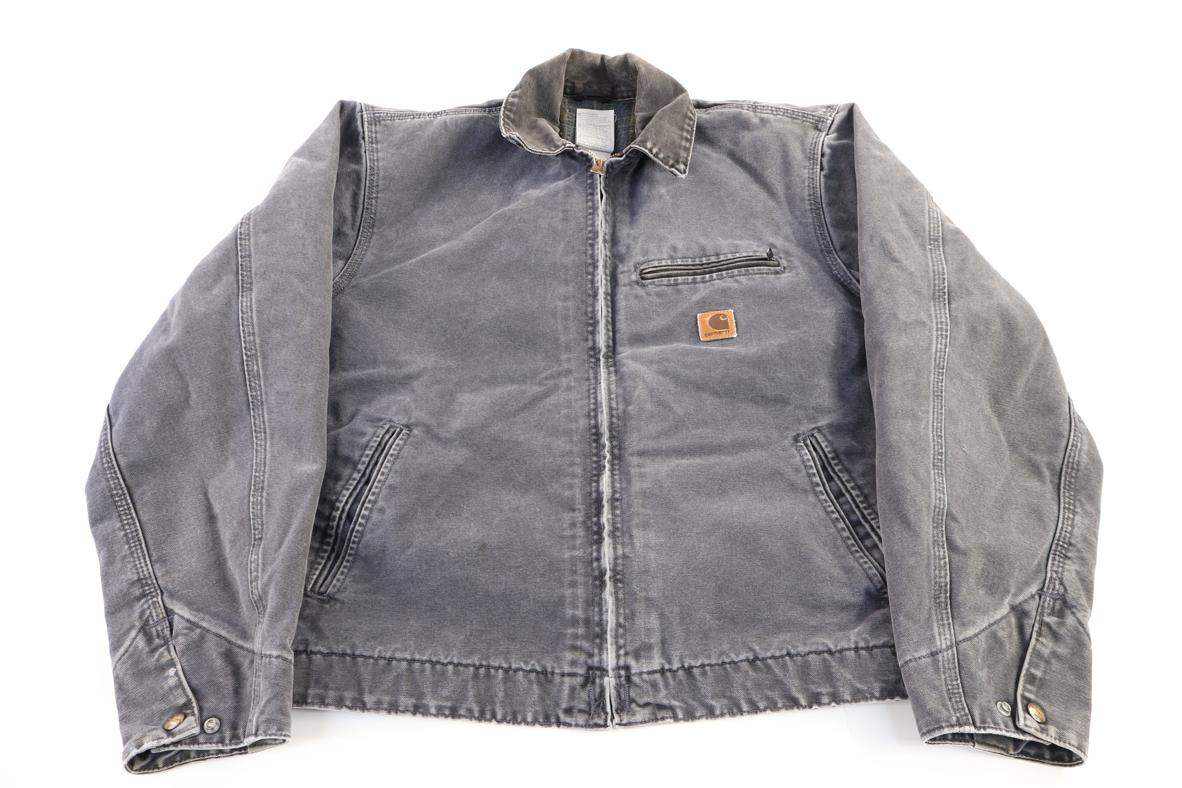 Carhartt Logo Patch Gray Blanket Lined Detroit Jacket