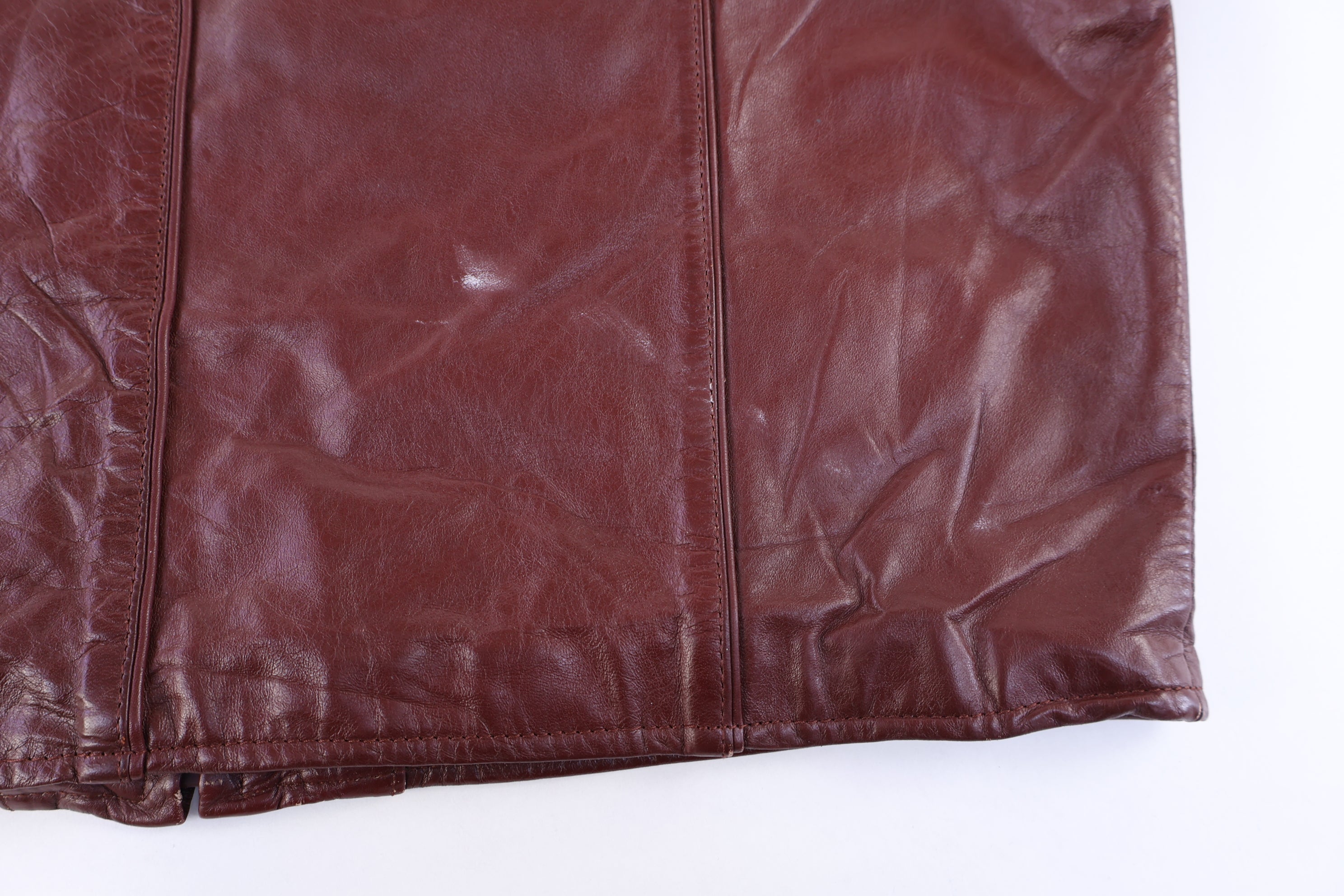 70's Wilsons Red Full Zip Leather Jacket